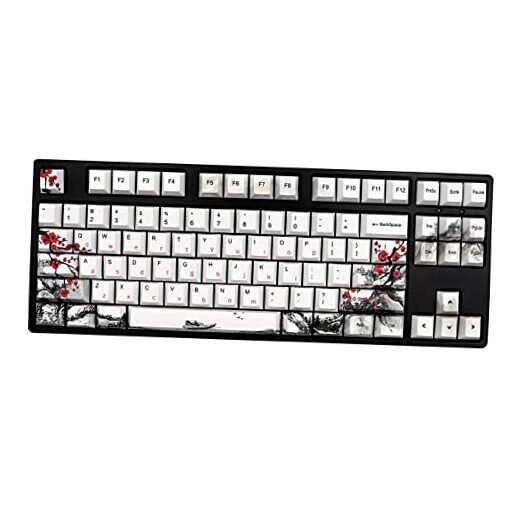  Plum Blossom Keycaps 110 Keys for Full Size Mechanical Keyboard,Custom 110-US