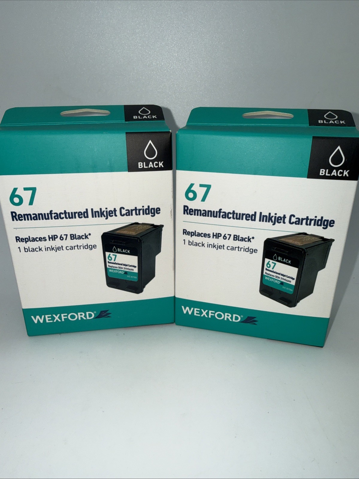 2 Pack: Wexford 67 Remanufacture BLACK Inkjet Cartridges Replaces HP 67