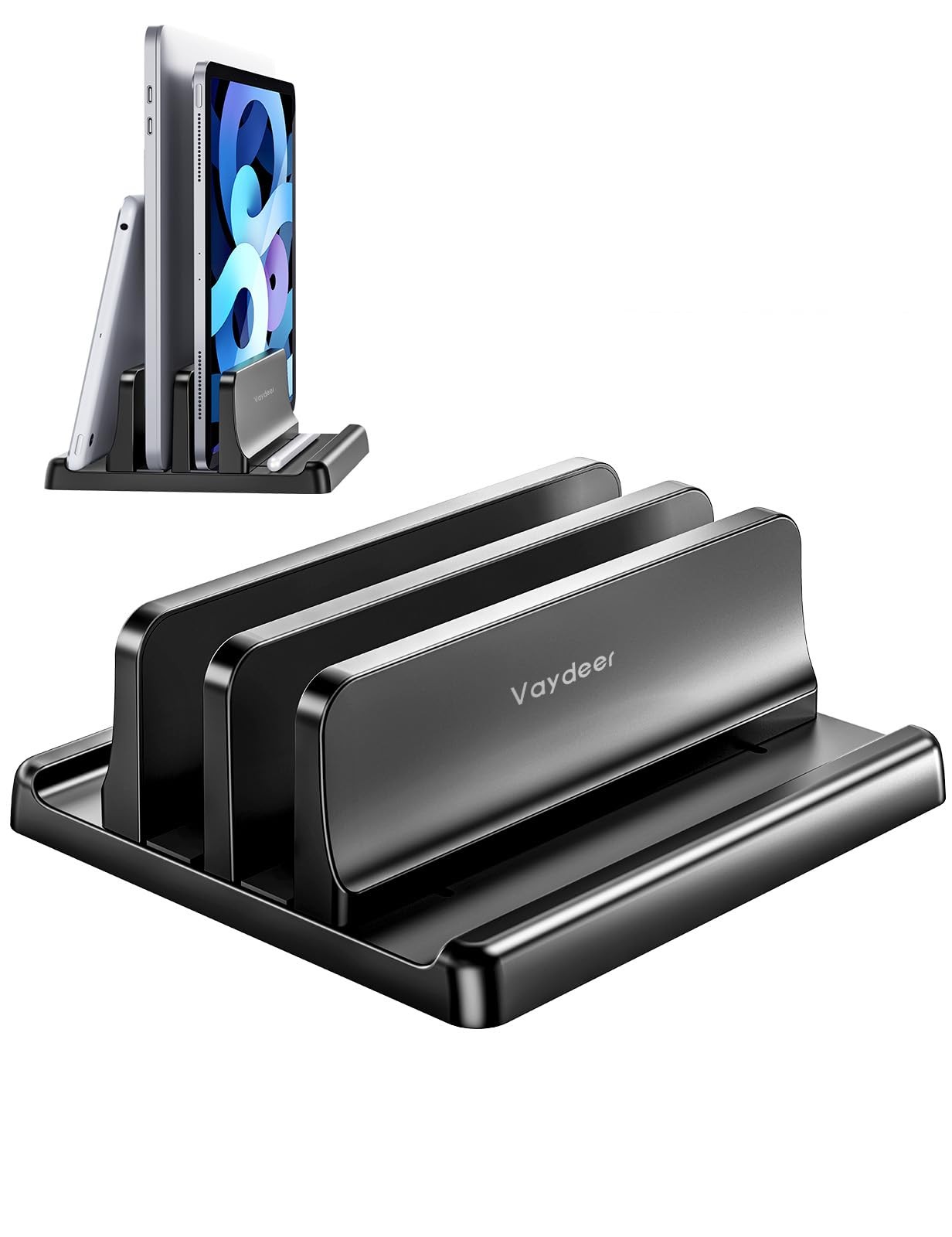 Vaydeer Vertical Laptop Stand for Desk,Dual Slots Plastic Laptop Holder with ...
