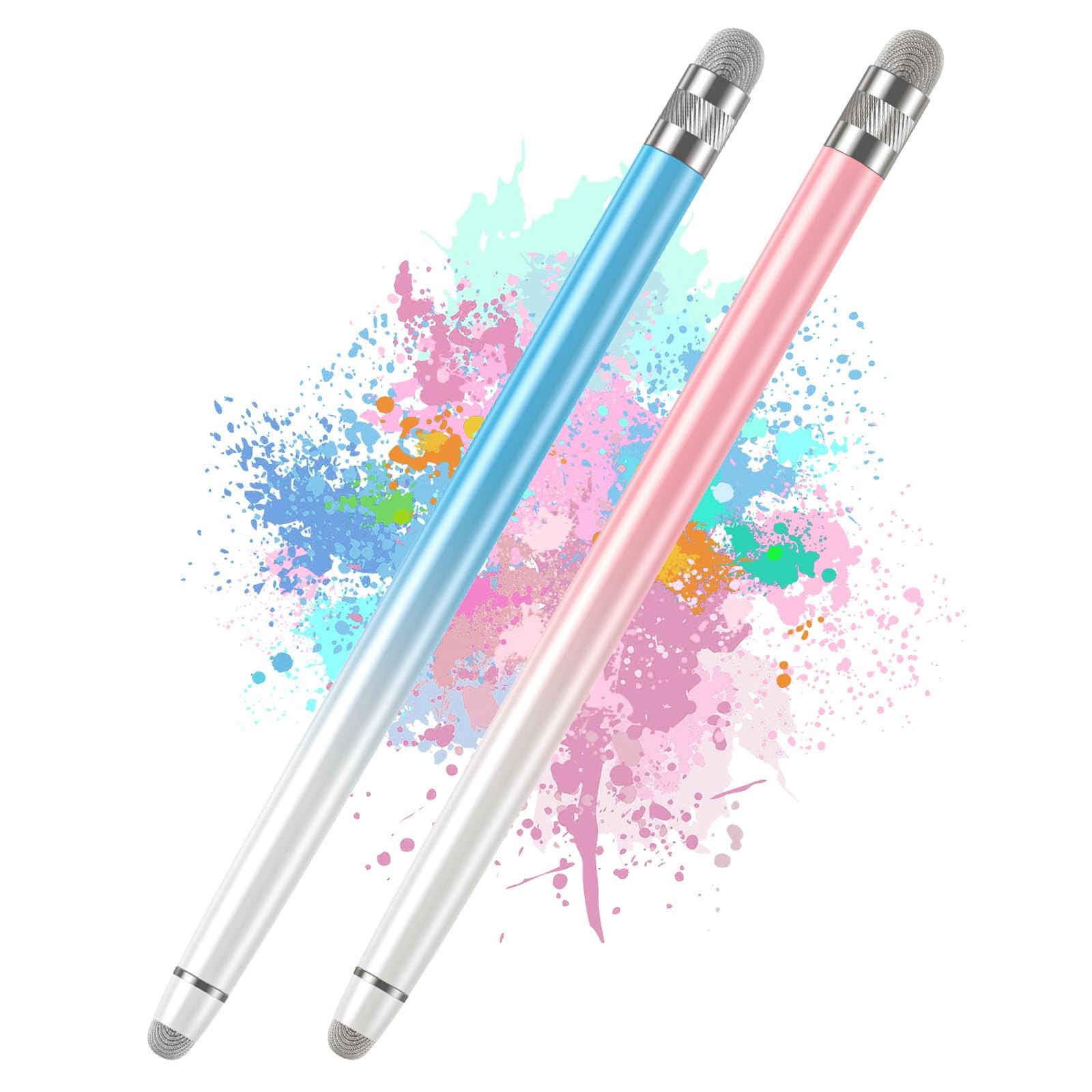 Bopomofo 2PCS Stylus Pens for Touch Screens,Stylus B-White Pink/White Blue