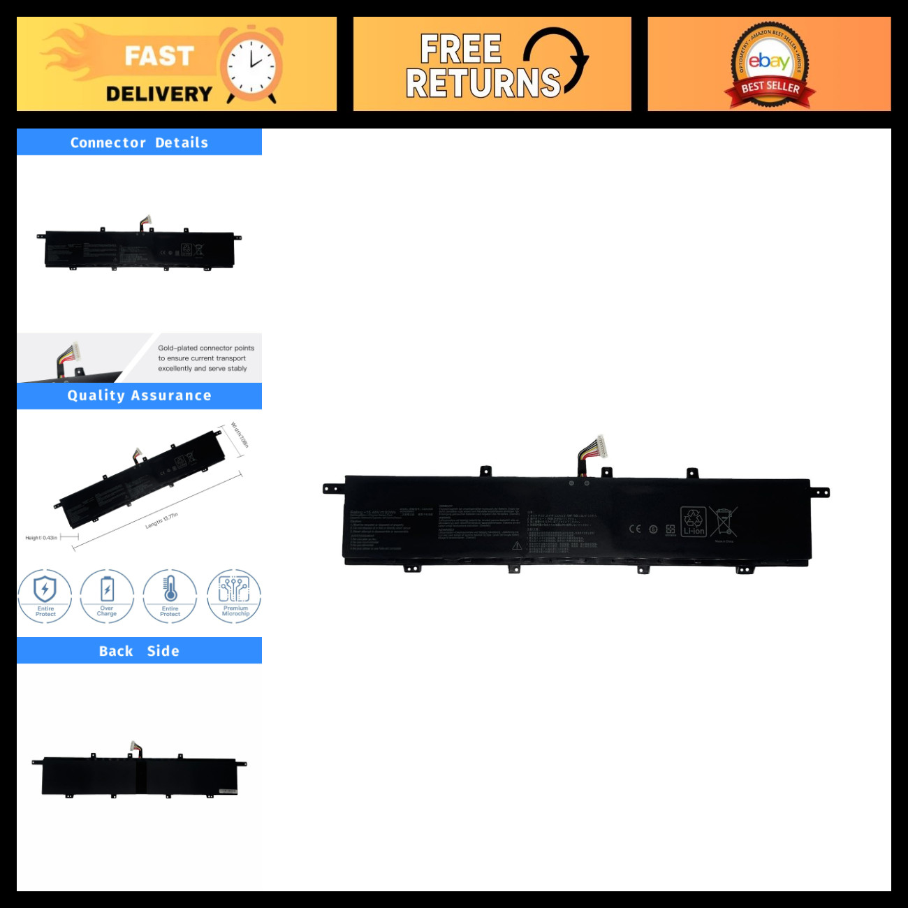 High-Capacity Laptop Battery Replacement for ASUS ZenBook Pro Duo 15 UX582 Serie