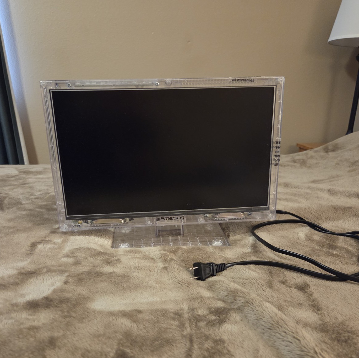 Emerson Acrylic Clear Black Flat Screen Monitor 16:9 Less Than 16in