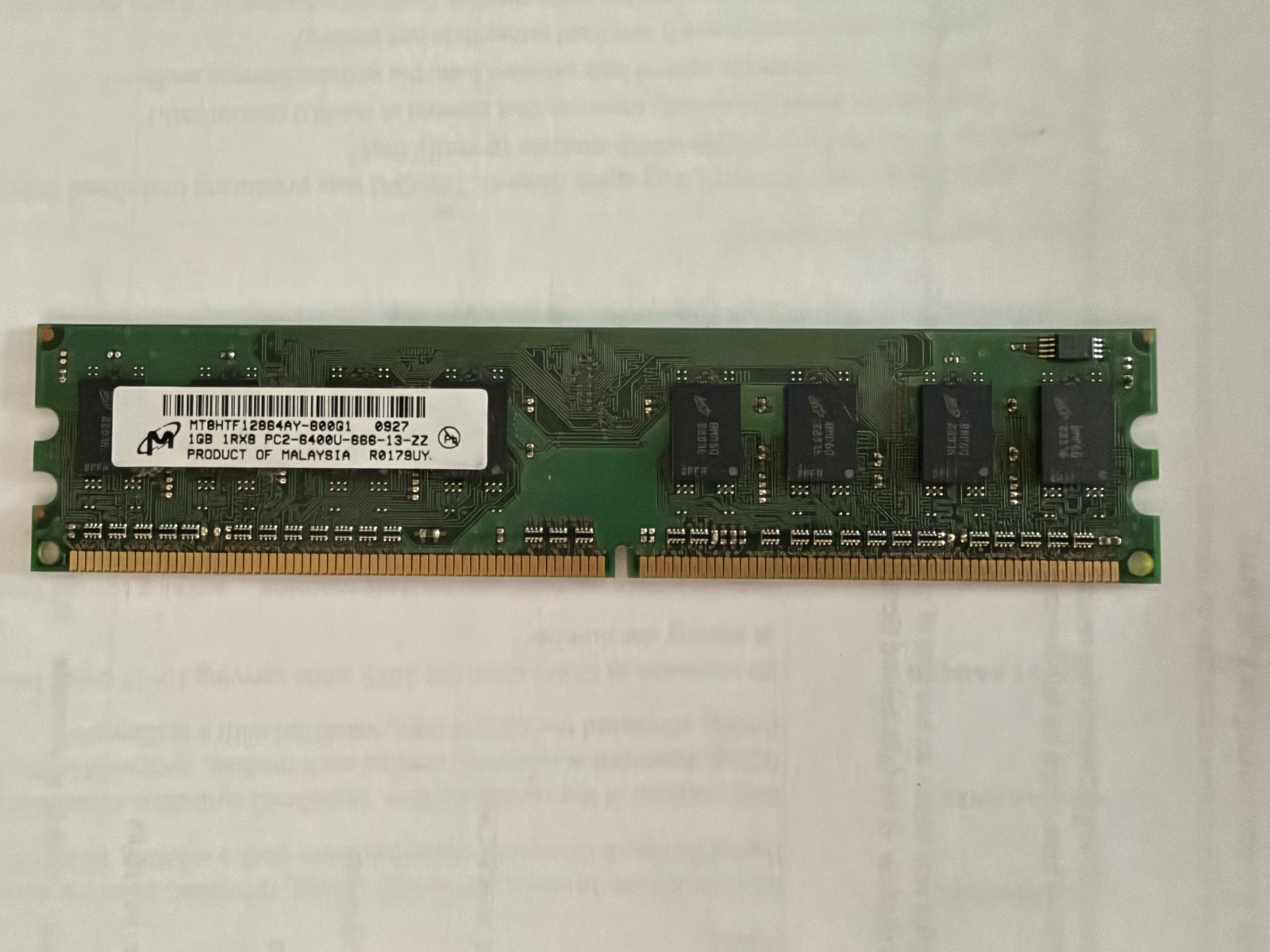 Micron 1x1GB DDR2-800 (PC2-6400) Desktop Memory