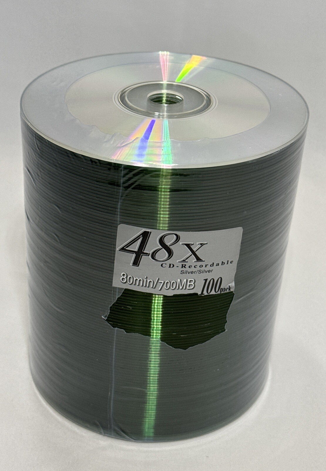 Factory Wrapped Stack of 100pk  Generic CD-R 48X 700 MB 80 Min Discs Sealed NOS