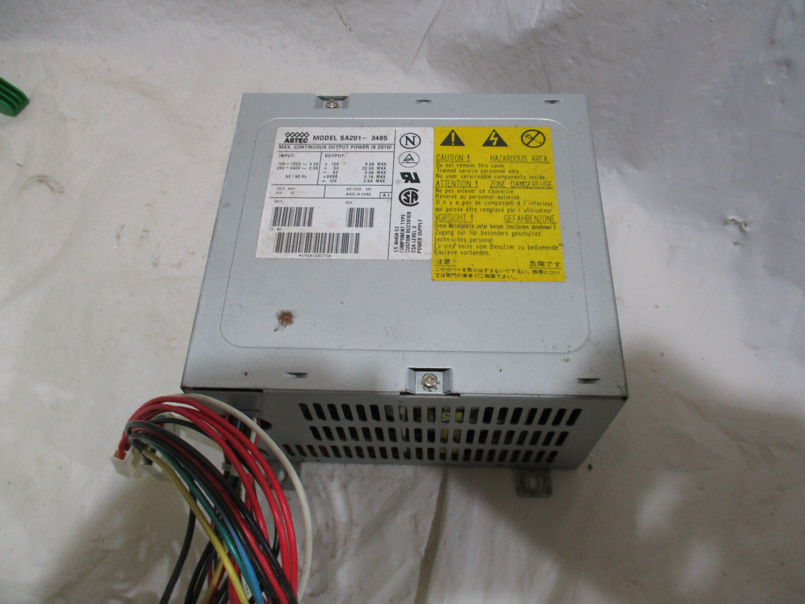 Astec SA201-3485 201 Watt AT Power Supply  VINTAGE - Used , Working Fine