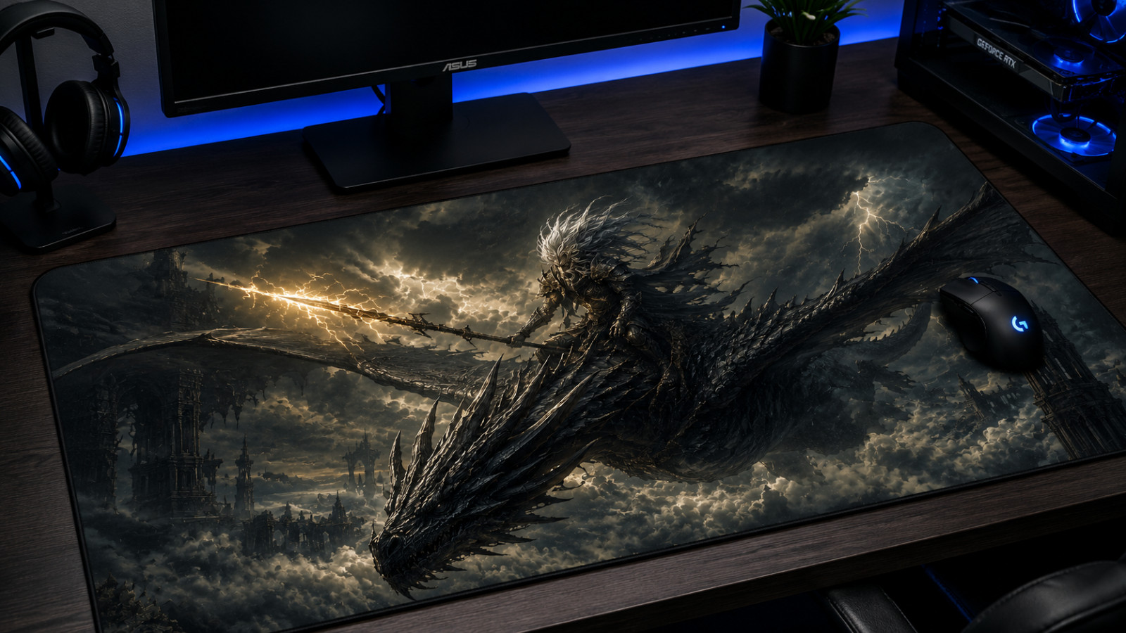 Dark Souls XXL Mouse Pad Gaming Desk Mat Fantasy RPG Bonfire