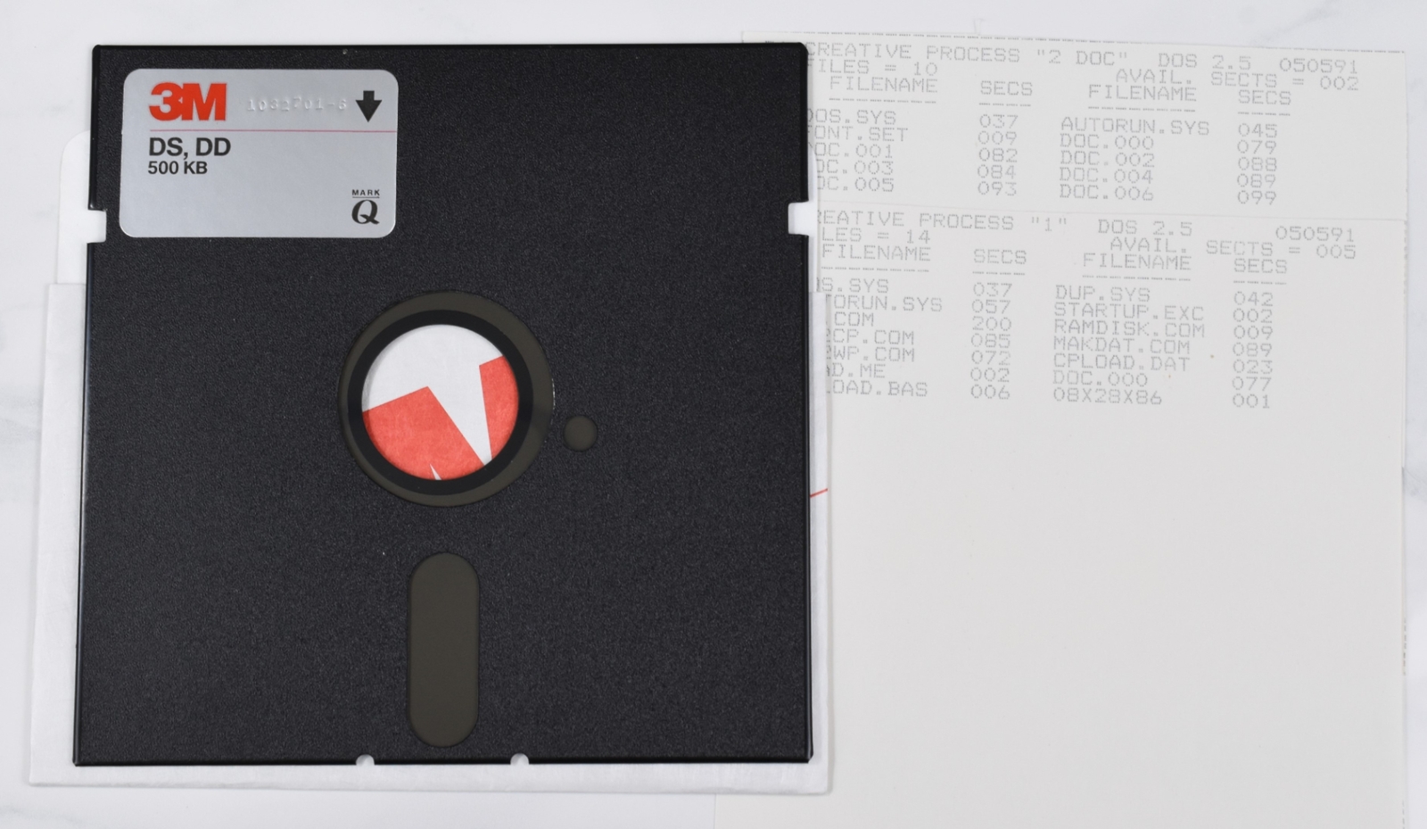 Vtg 3M Computer Floppy Disk - Untested (Atari, DOS 2.5, Creative Process, 1991)