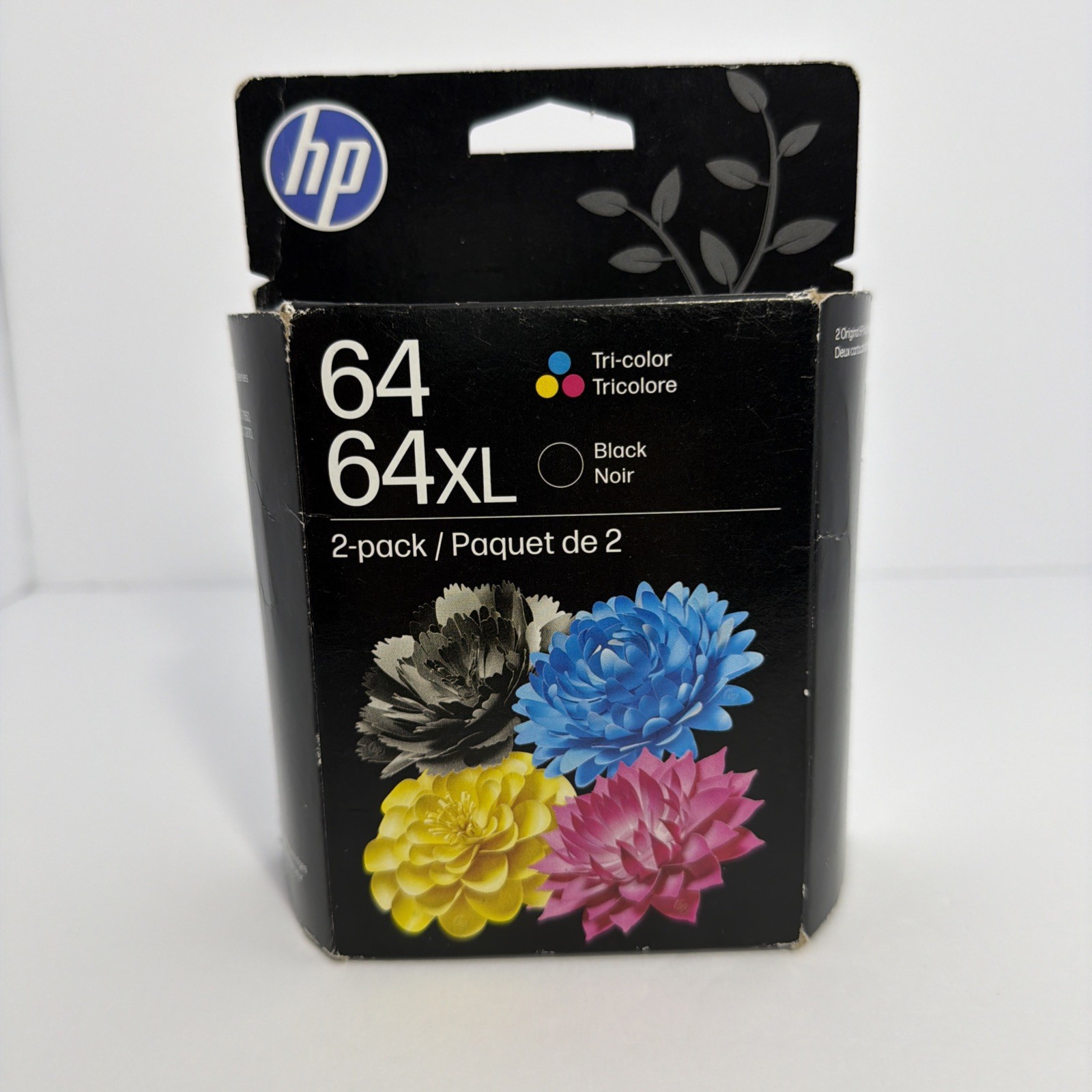 HP 64XL 2-Pack Black Tri-Color Ink Cartridges, Expires Oct 2027