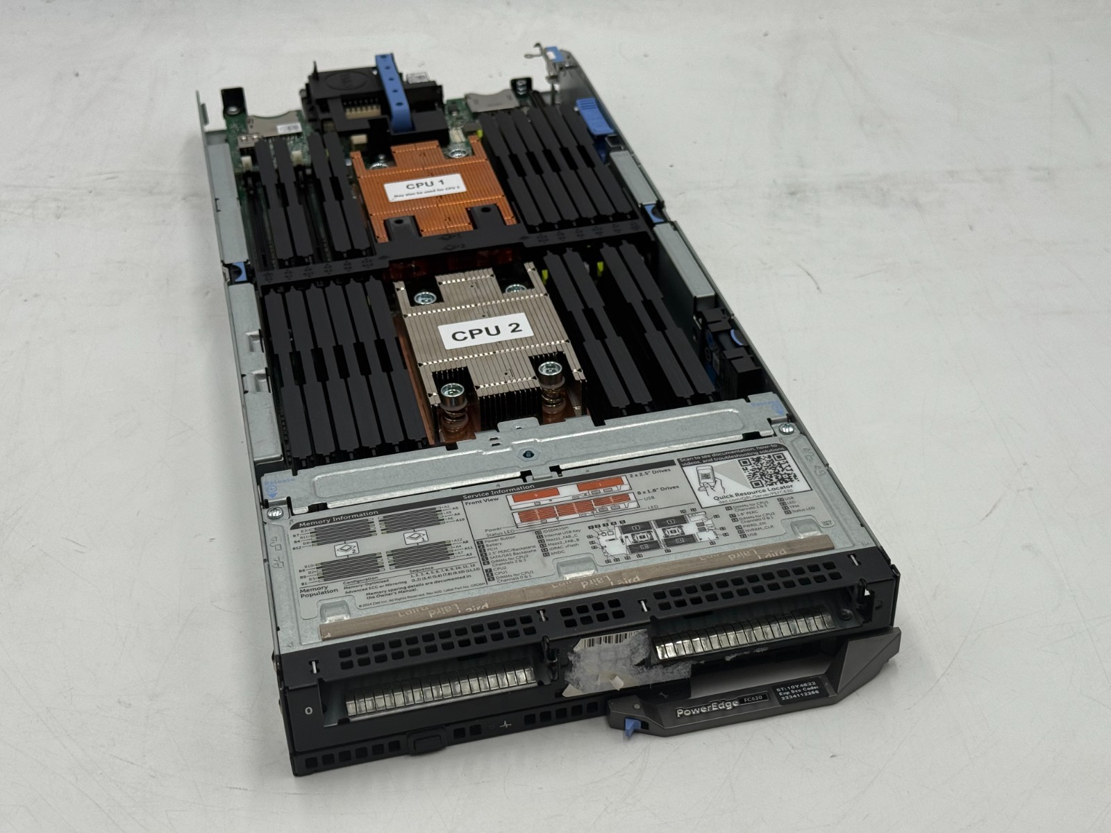 Dell PowerEdge FC630 2x2.5 Blade Server CTO Chassis & System Board w/ Heatsinks