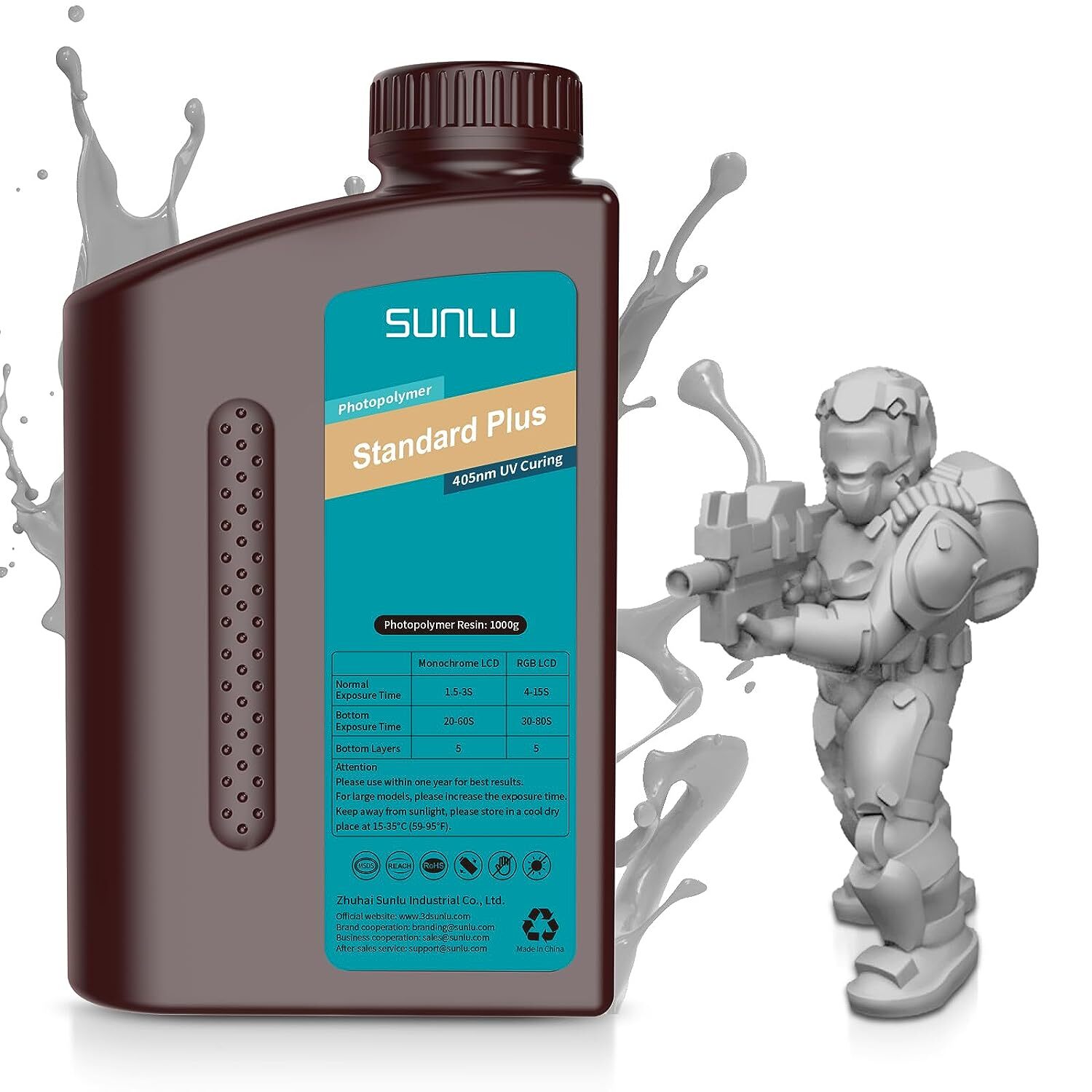 (Add 10 Pay 6)SUNLU 3D Resin ABS-Like/Toughness/Standard/Standard Plus Resin 1KG