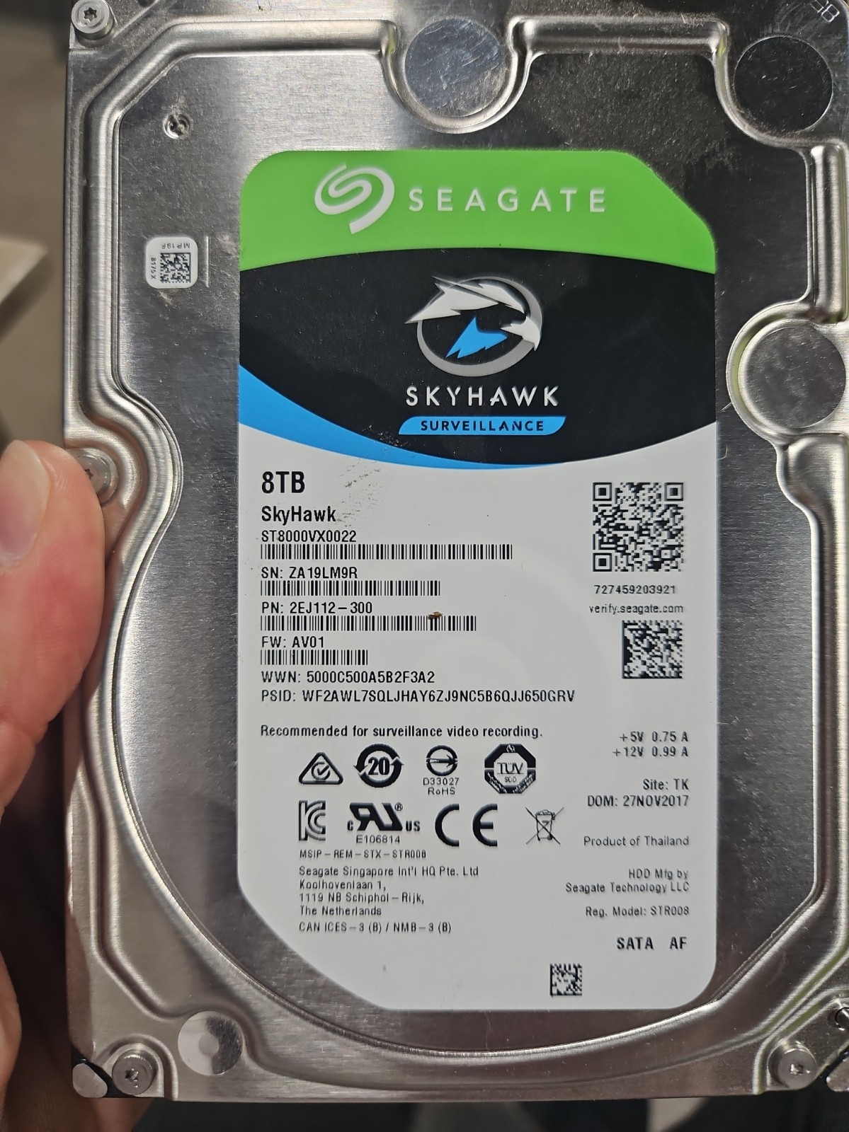 Seagate SkyHawk 8TB 3.5" SATA 6Gb/s HDD ST8000VX0022