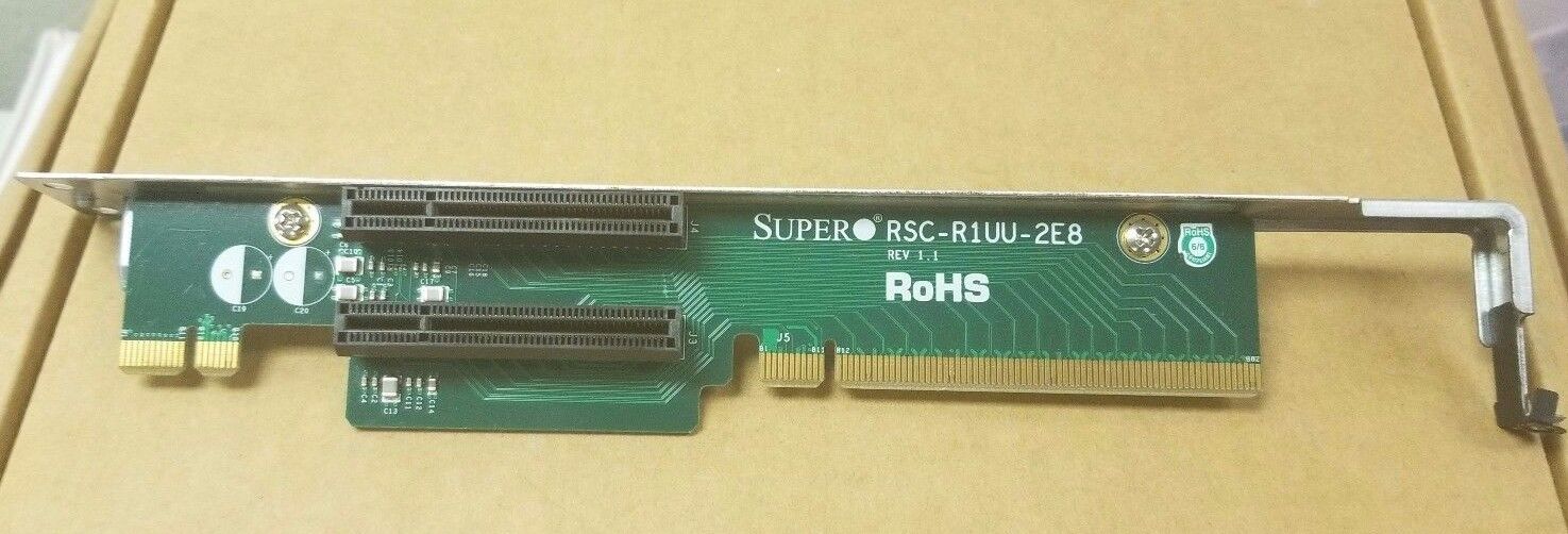 Supermicro 1U 2-Slot PCI-Express x8 Riser Card RSC-R1UU-2E8 with Bracket 
