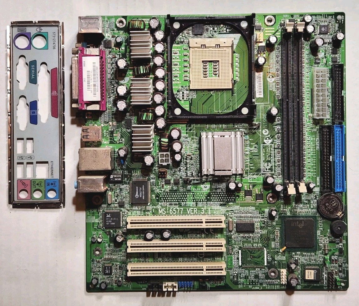 OEM HP Pavillion MSI MS-6577 v3.1 MicroATX Intel Motherboard with I/O Shield