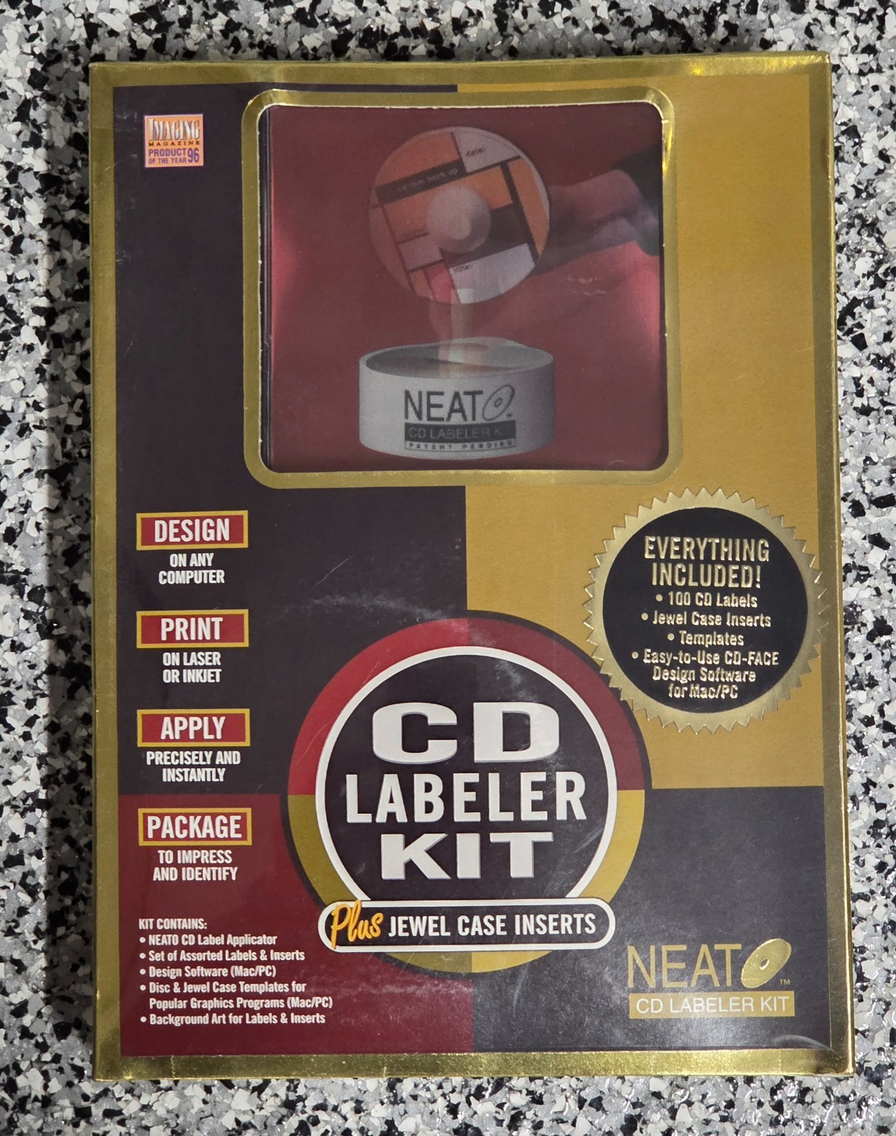 Vintage NEAT NEATO CD Labeler Kit Software Mac/PC & Case Inserts NEW SEALED 1996