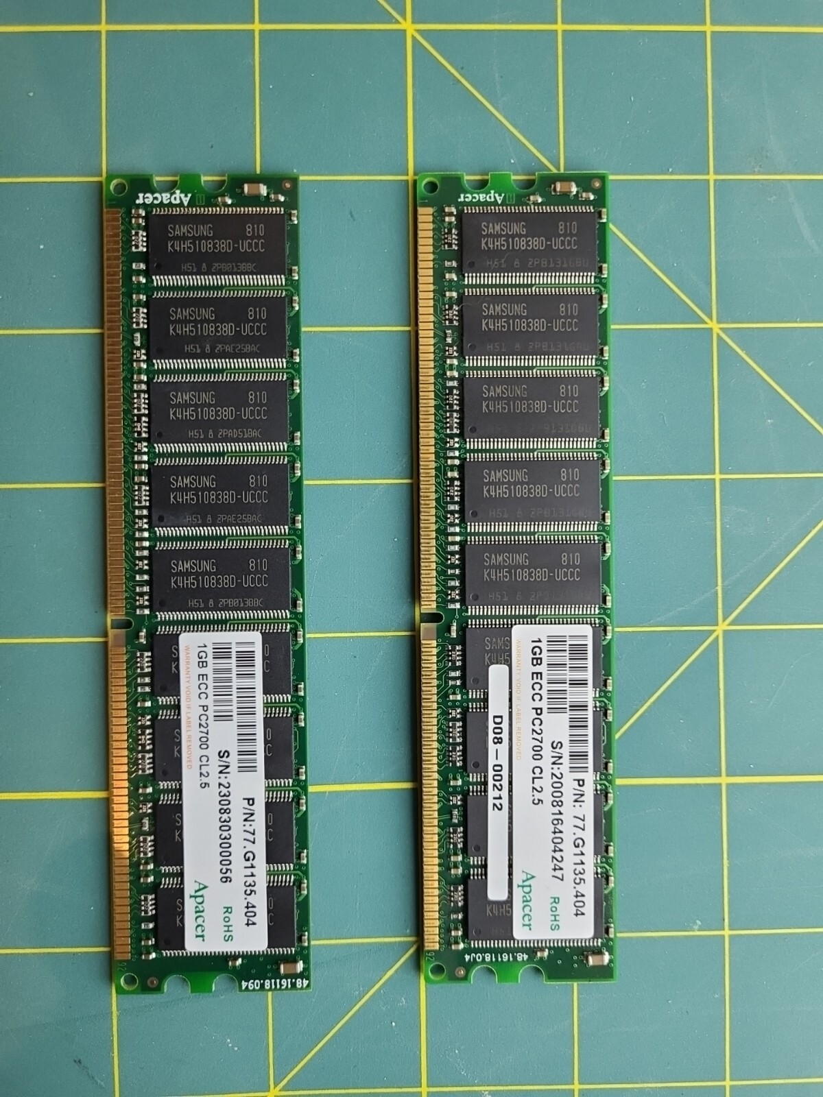 2gb (2X1gb) ddr1 pc2700e ecc cl2.5