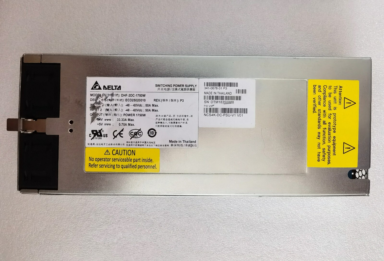 Cisco NCS4K-DC-PSU-V1 DC Power Supply 341-0678-01 DHF-2DC-1750W for NCS 4000