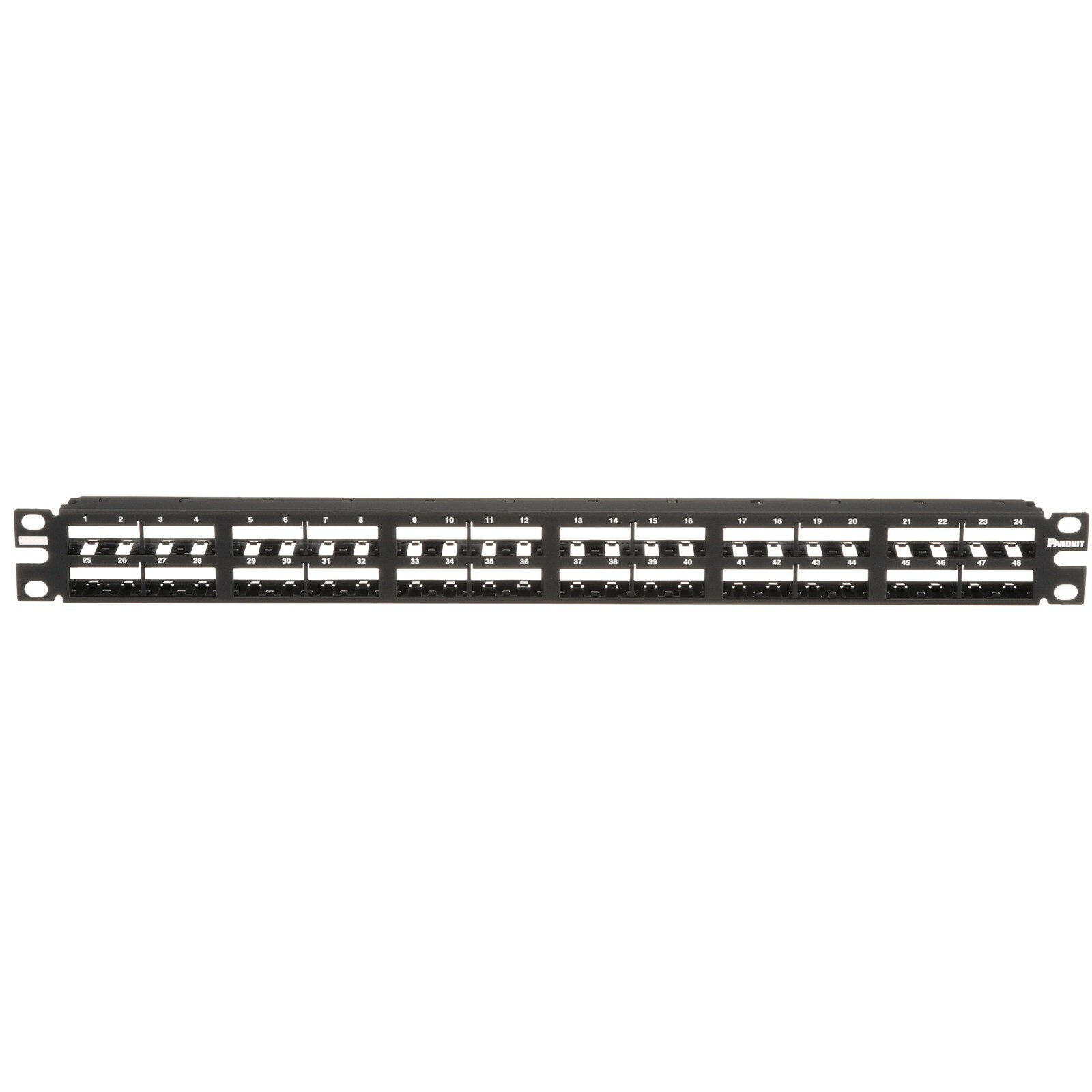 Panduit CPP48HDEWBL 48 Port 1U Rack High Density Flat Modular Patch Panel Black