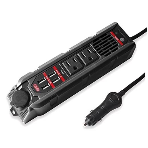 200W Car Power Inverter for Vehicles - DC 12V to 110V AC Converter - Black