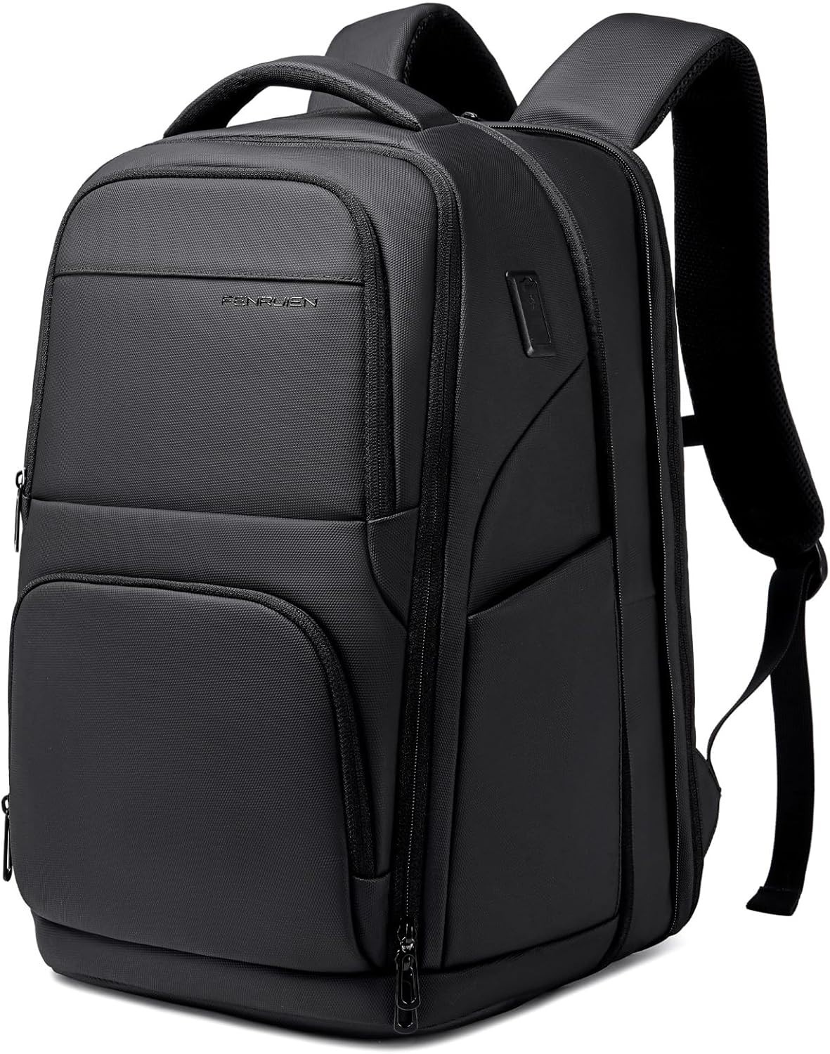 FENRUIEN Expanded Laptop Backpack for Men, TSA-Friendly Travel Backpack with USB