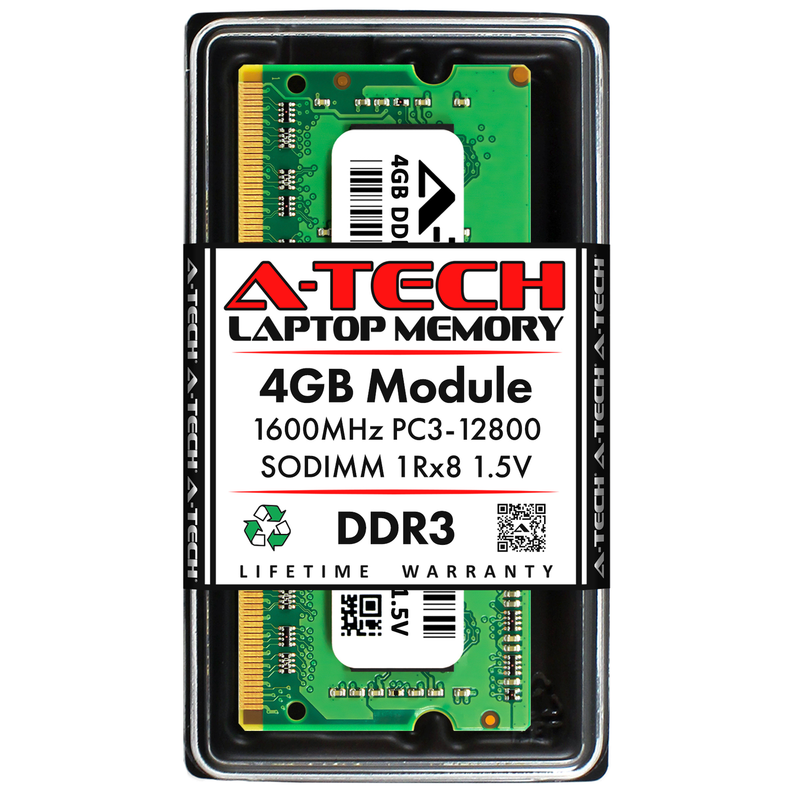 4GB DDR3 1600MHz PC3-12800 SODIMM (Replacement for HP B4U39AA) Laptop Memory RAM