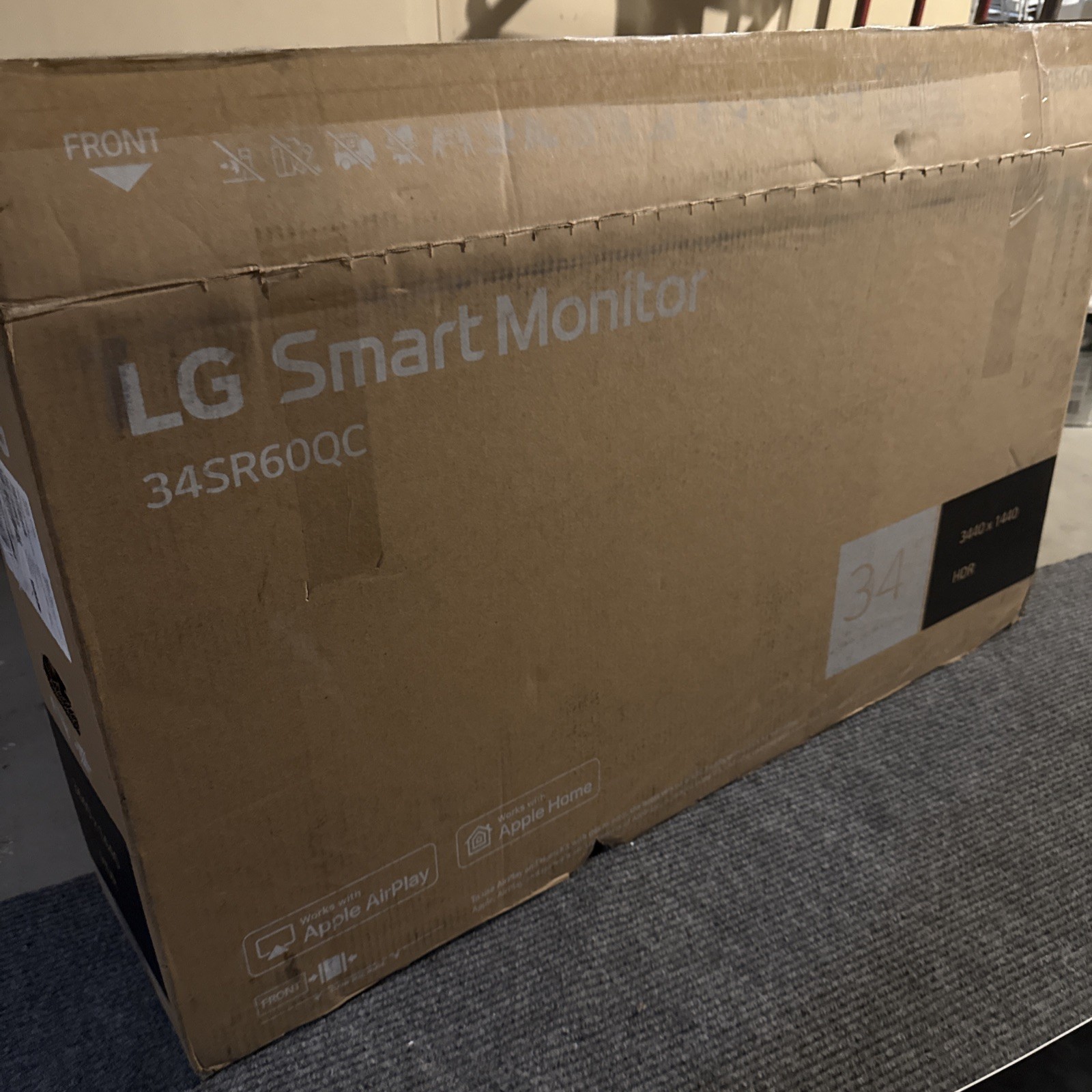 LG 34SR60QC-W 34" Curved Smart Monitor UltraWide - CRACKED SCREEN / FOR PARTS