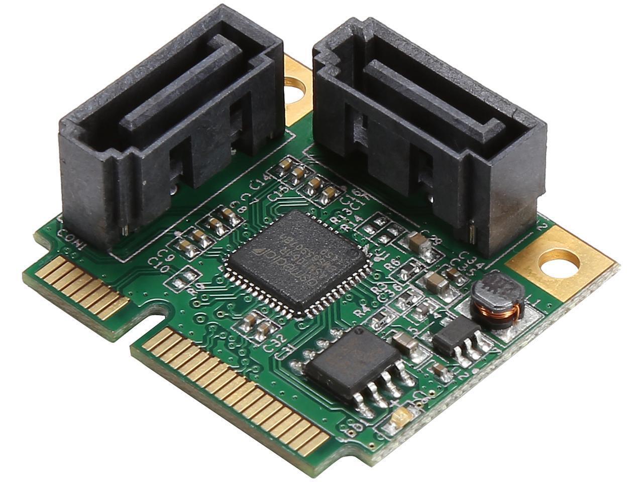 SYBA SI-MPE40095 Low Profile Ready SATA Mini PCI-Express Half Size 2 Port SATA I