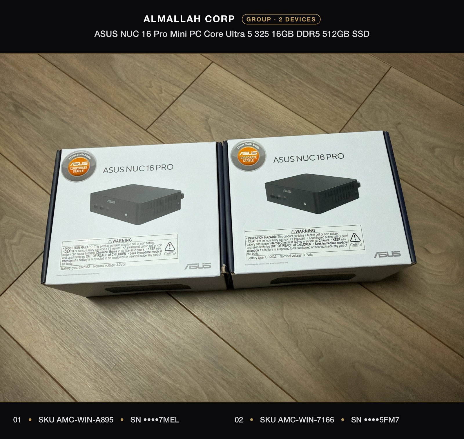 ASUS NUC 16 Pro Mini PC Intel Core Ultra 5 325 16GB 512GB SSD NEW
