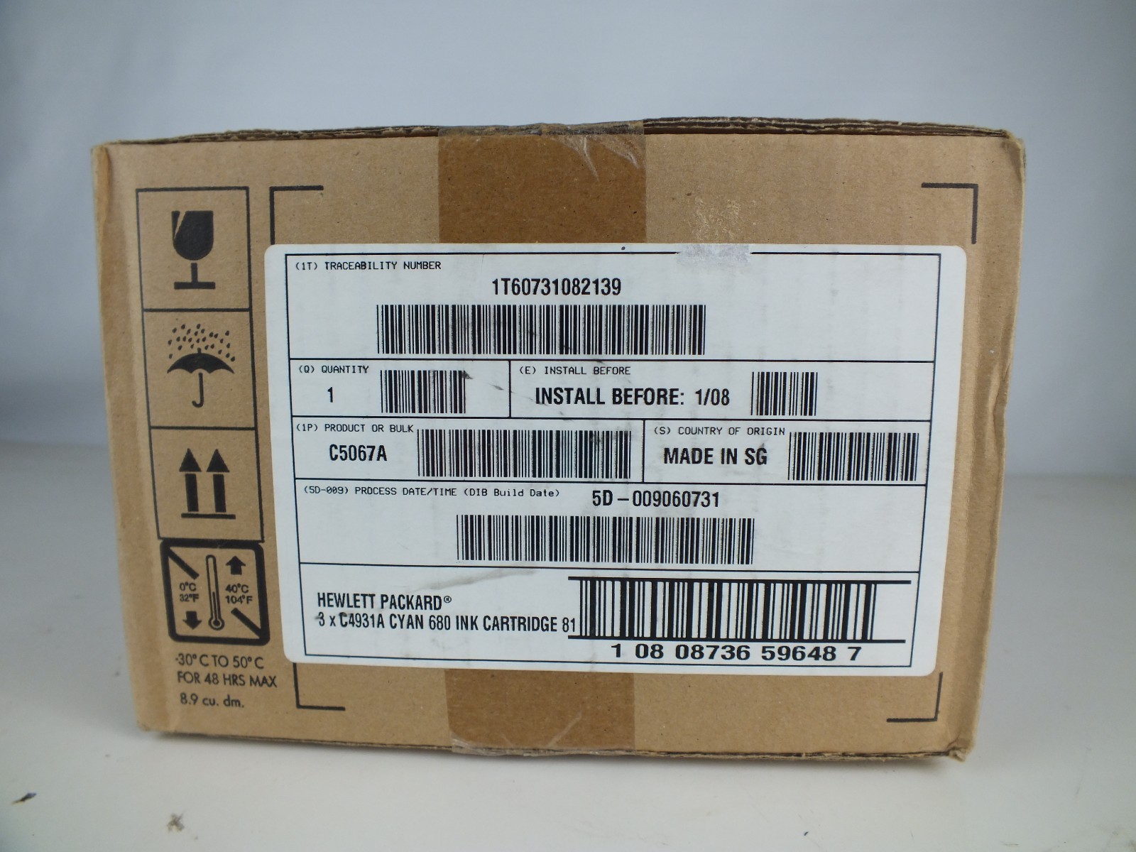 HP 81 3-pack 680-ml Cyan DesignJet Dye Ink Cartridges C4931A Genuine C5067A