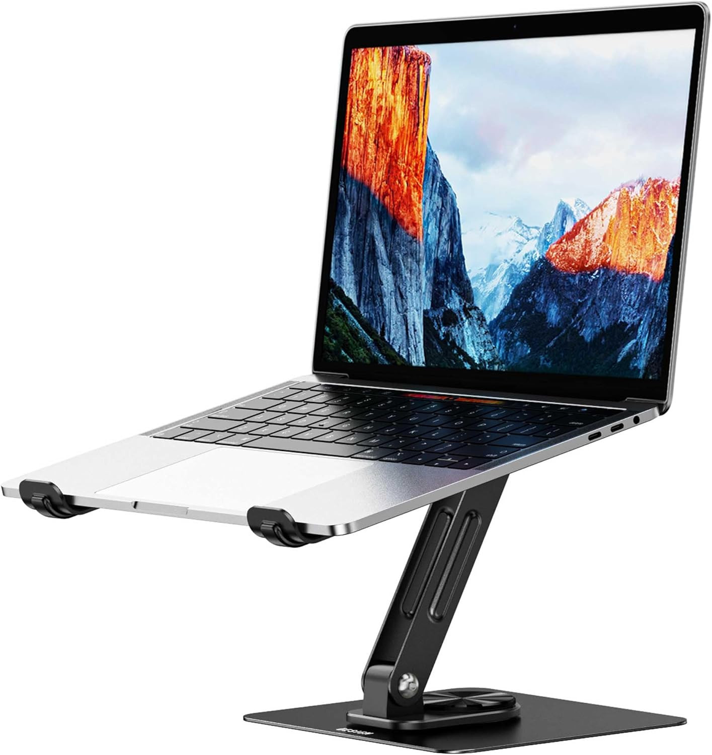 LS12 Laptop Stand with 360° Rotating Base, Ergonomic Adjustable Notebook