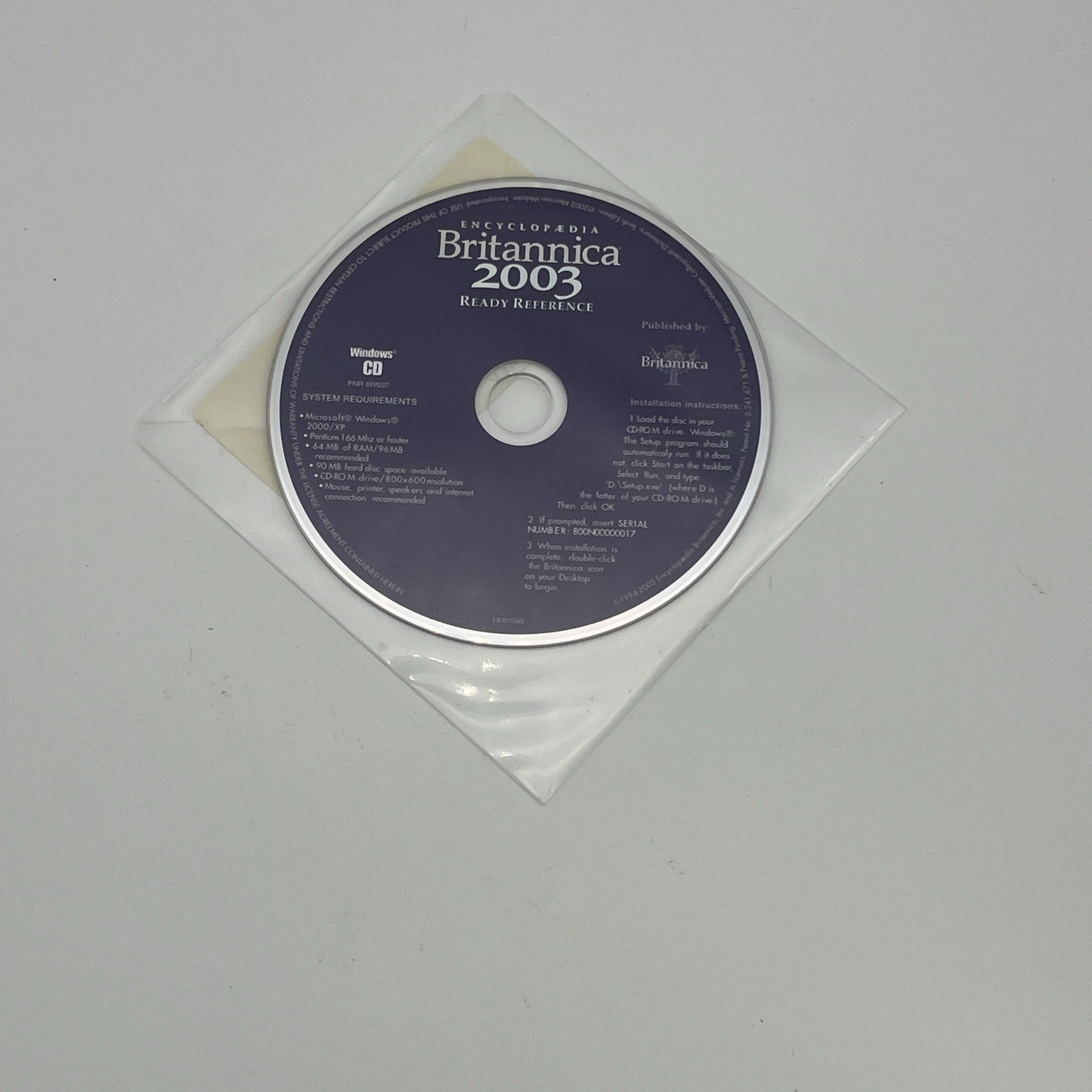 Vintage Encyclopedia Britannica 2003 Ready Reference CD ROM