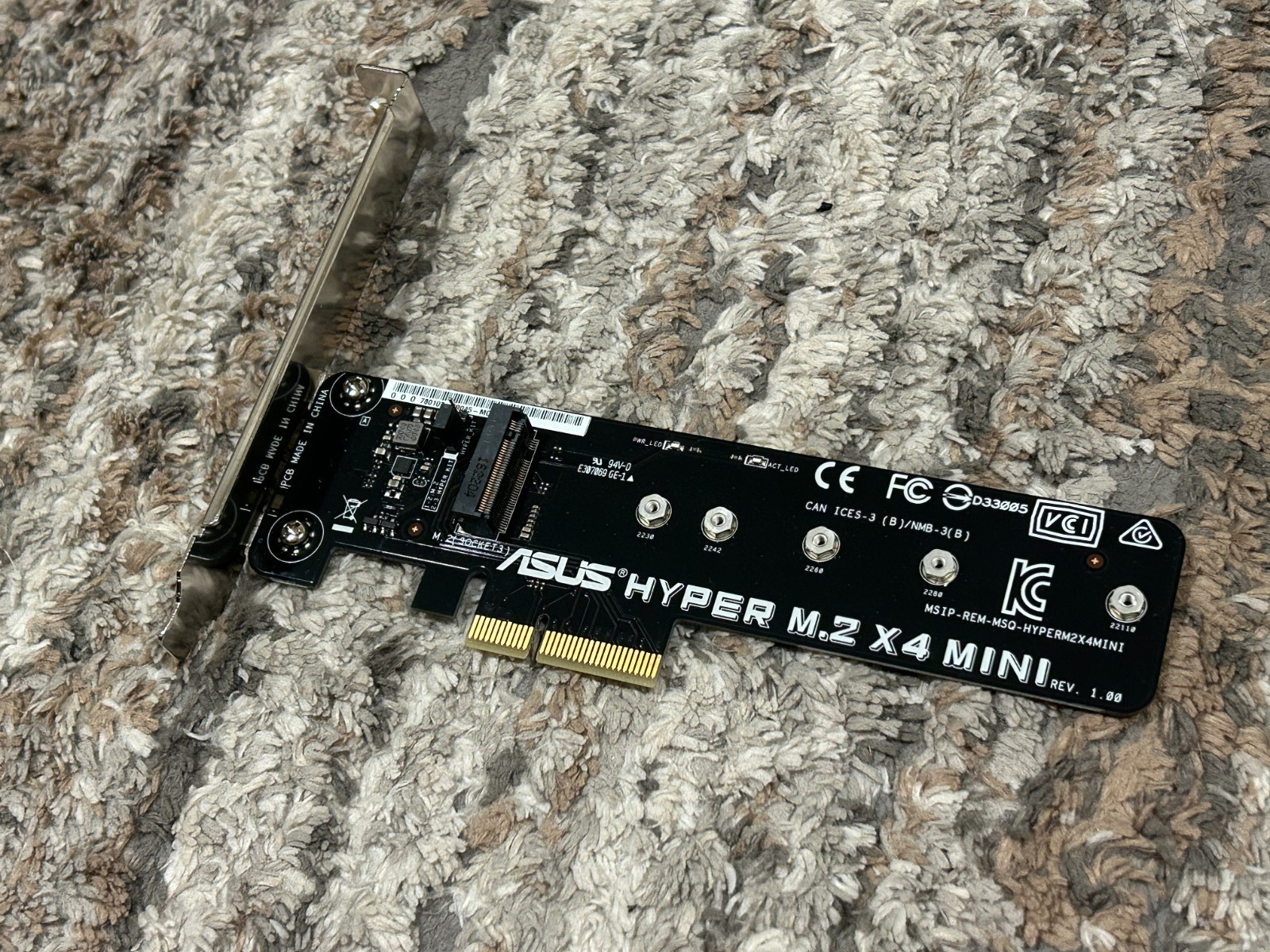 Full Height ASUS Hyper M.2 x4 Mini SSD Adapter - Fast Shipping