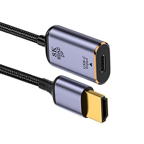 USB-C Type C Female Source to HDMI Sink HDTV Cable 8K@60hz 4K@120hz for Table...