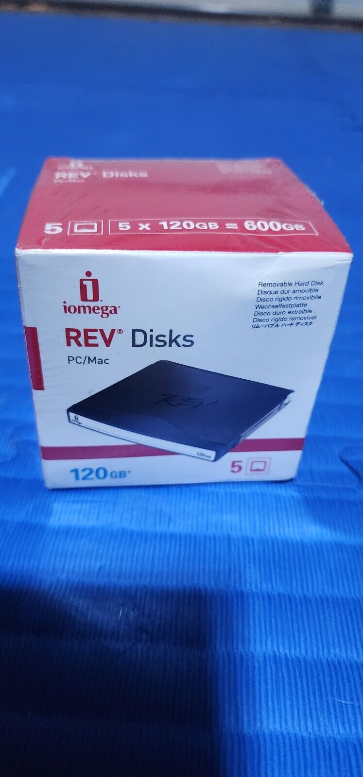 iomega 120 GB x 5 REV Disk PC or Mac Removable Hard Disk 5pk  *NEW/SEALED*
