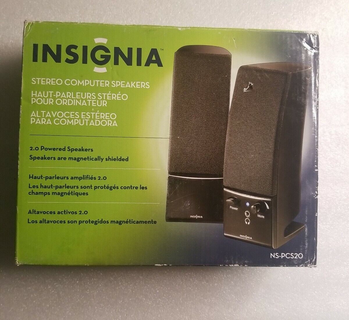 Insignia NS-PCS20 Stereo Computer Speakers 1 Pair In A-1 Pre Owned Condition  