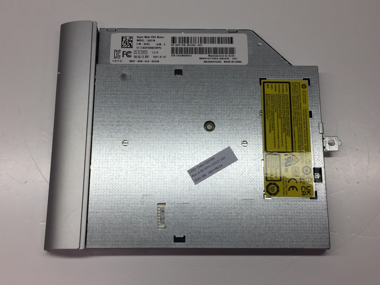 HP 17.3” 17-ca1065cl Super Multi DVD Burner Drive GUE1N 801352-6C3 L22537-001