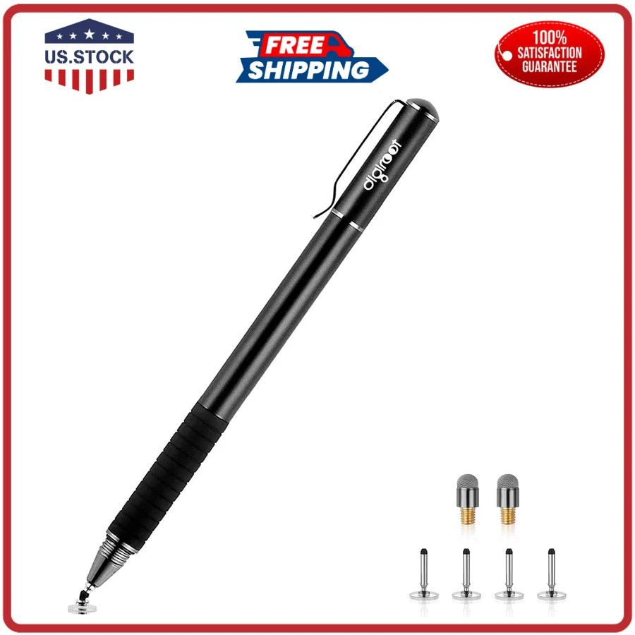 DIGIROOT Universal 2-in-1 Disc Stylus Pen for Touchscreen Devices