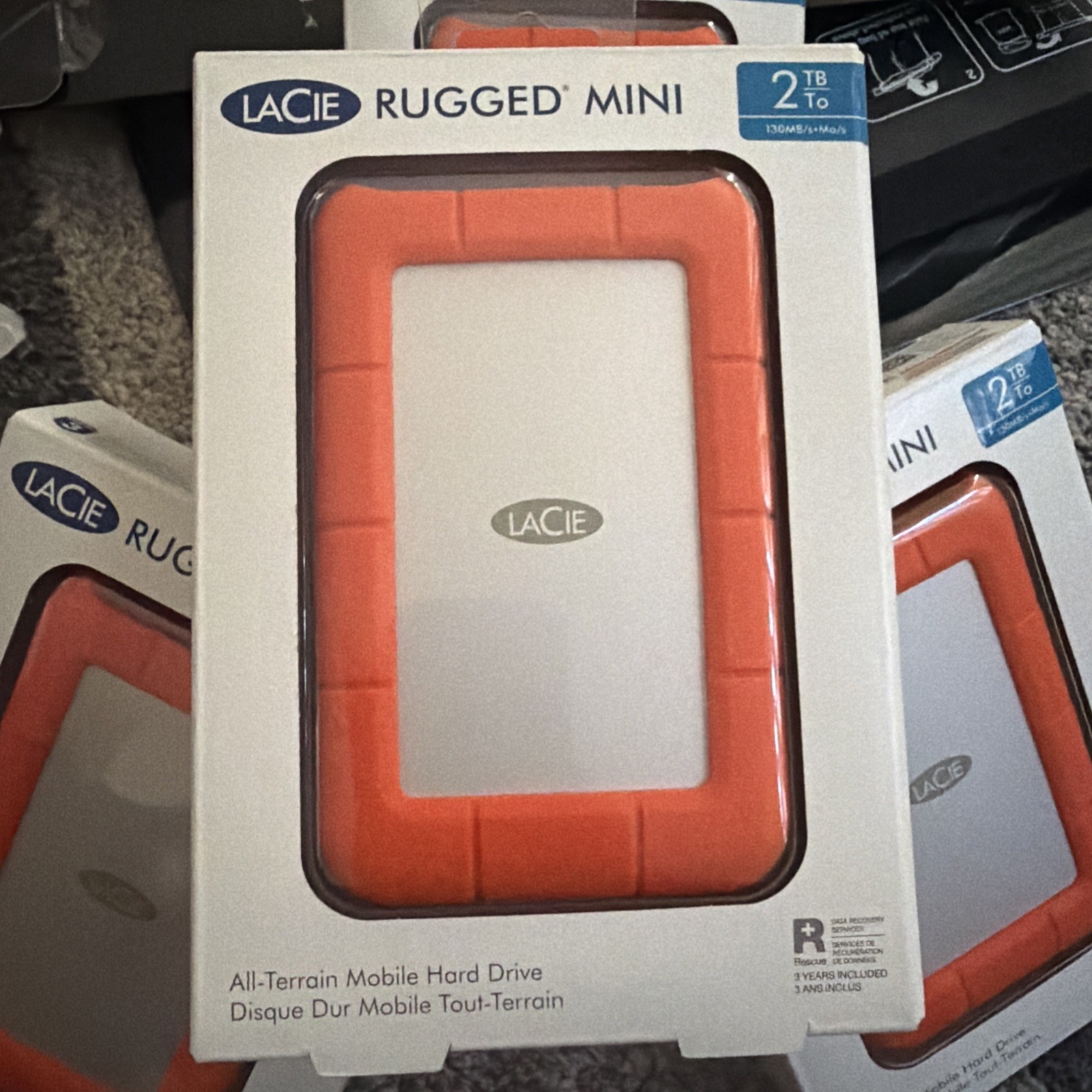 Lacie Rugged Mini 2TB USB 3.0 External Hard Drive RUGU3M2 