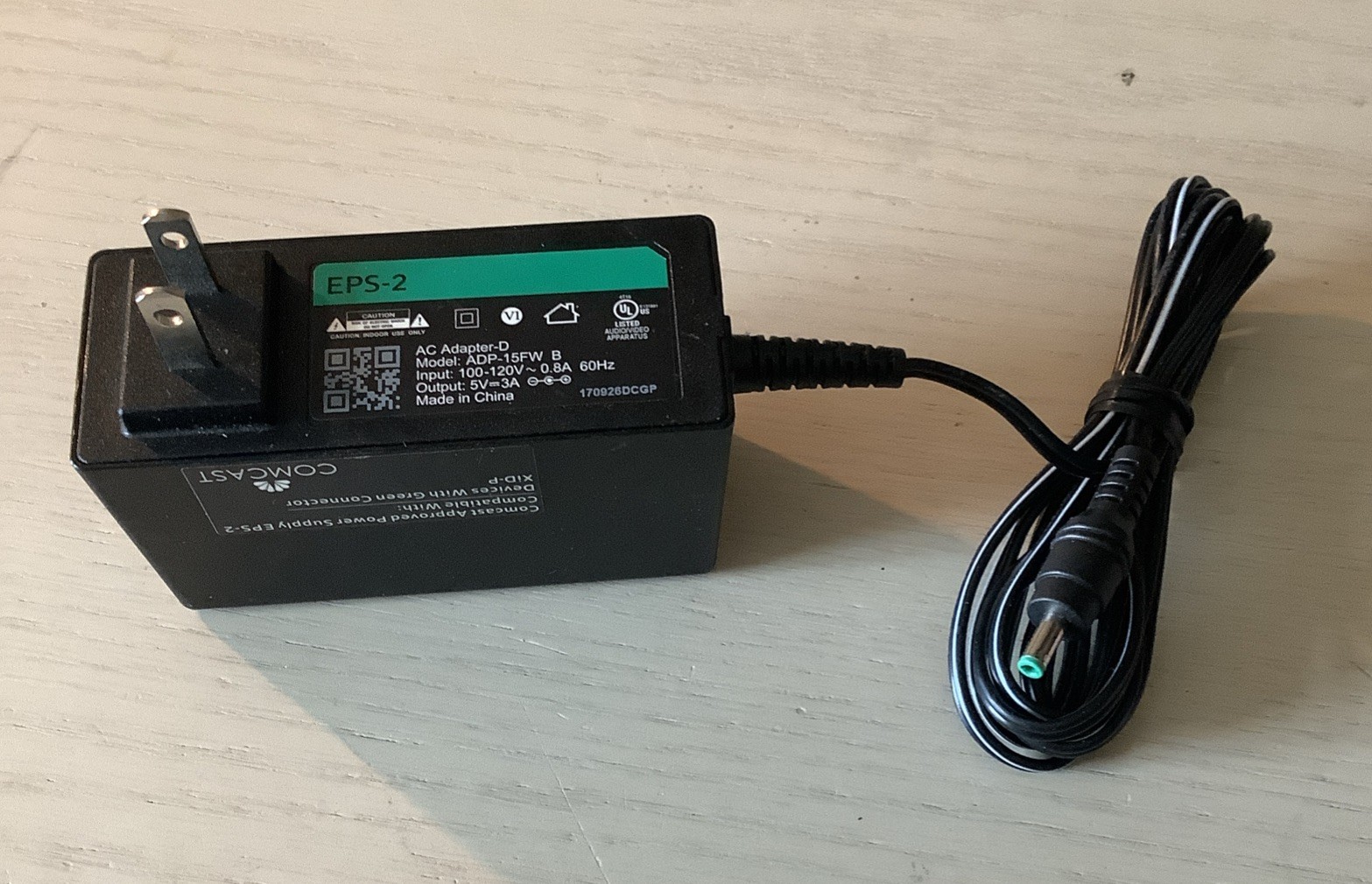 Comcast Green Connector Power Supply, EPS-2 , 5 Vac - 3 Amp, NEW