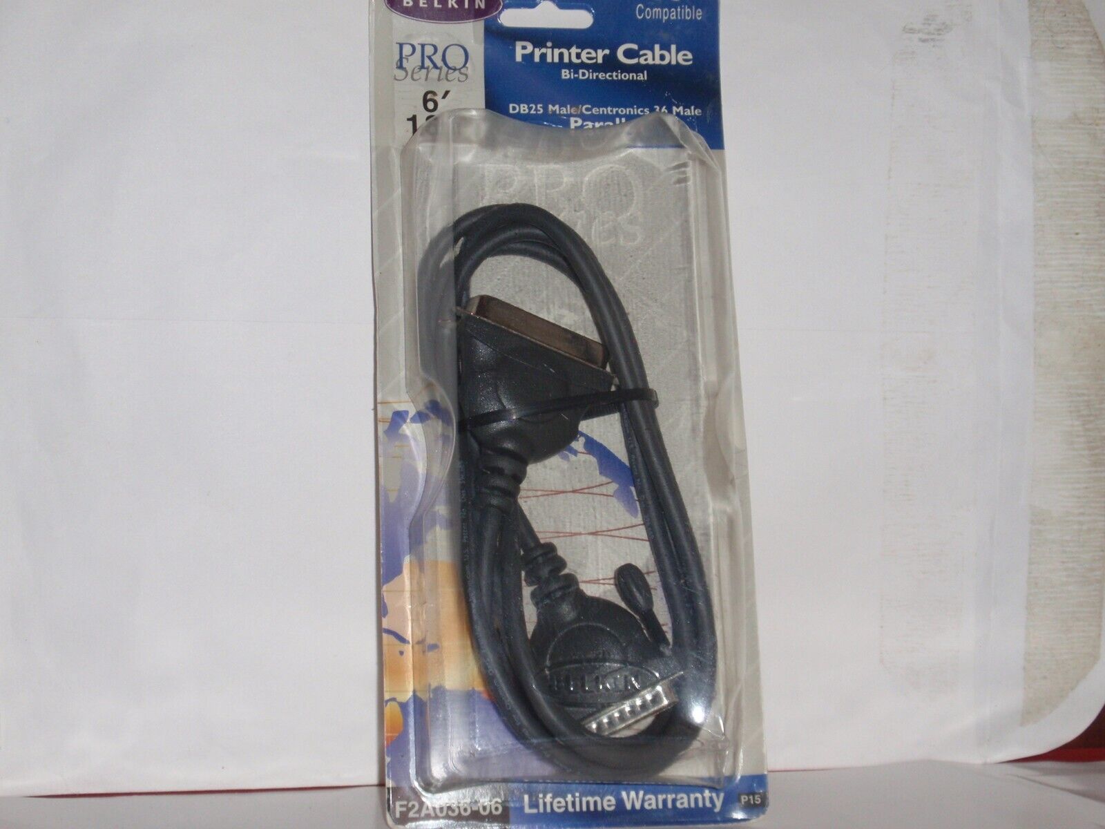 Belkin Pro Series IEEE1284 Printer Cable Bi-Directional DB25 36 Male 6\'