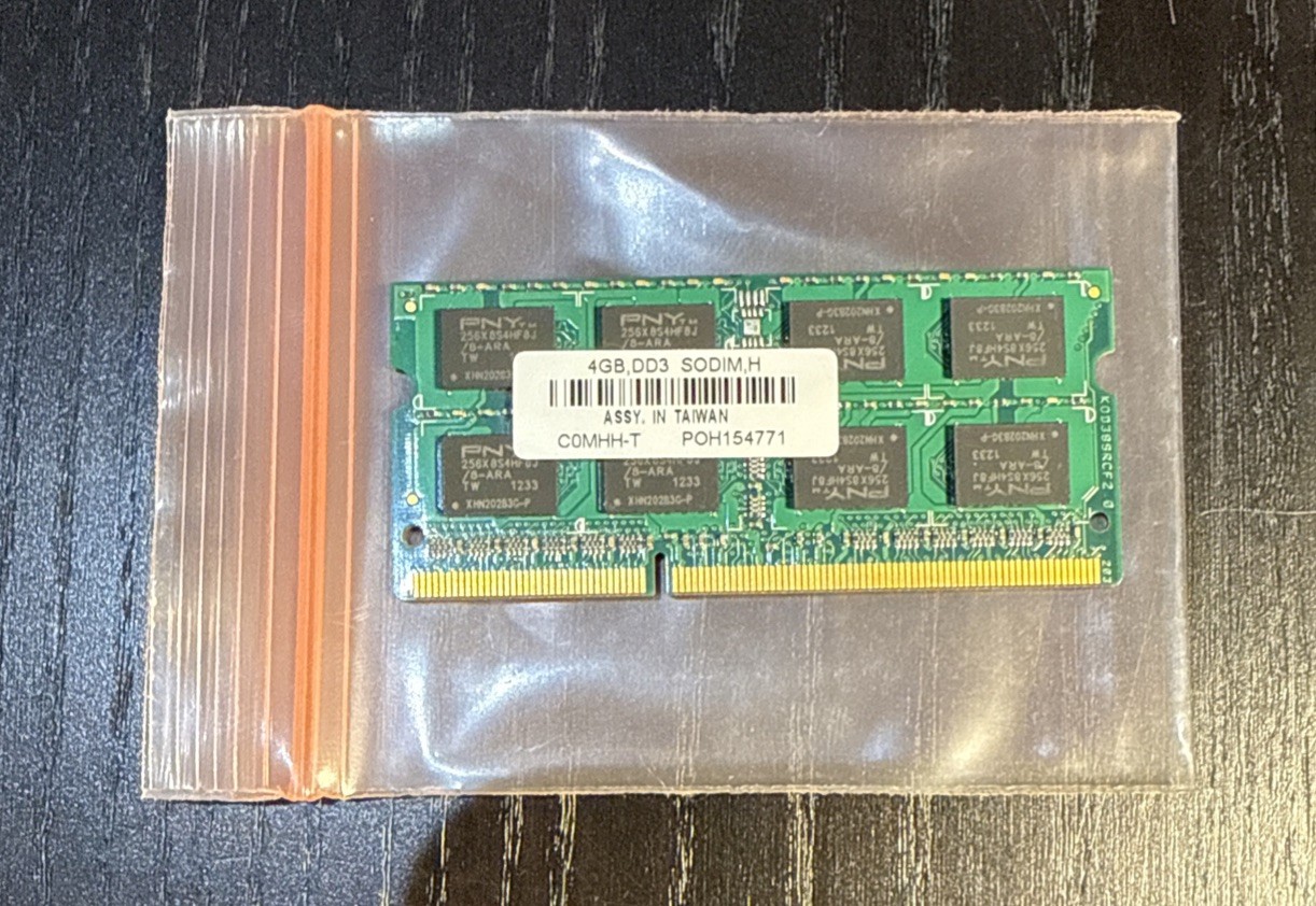 PNY 4GB PC3-10600 DDR3-1333Mhz SO-DIMM Memory Laptop Memory P/N: C0MHH-T