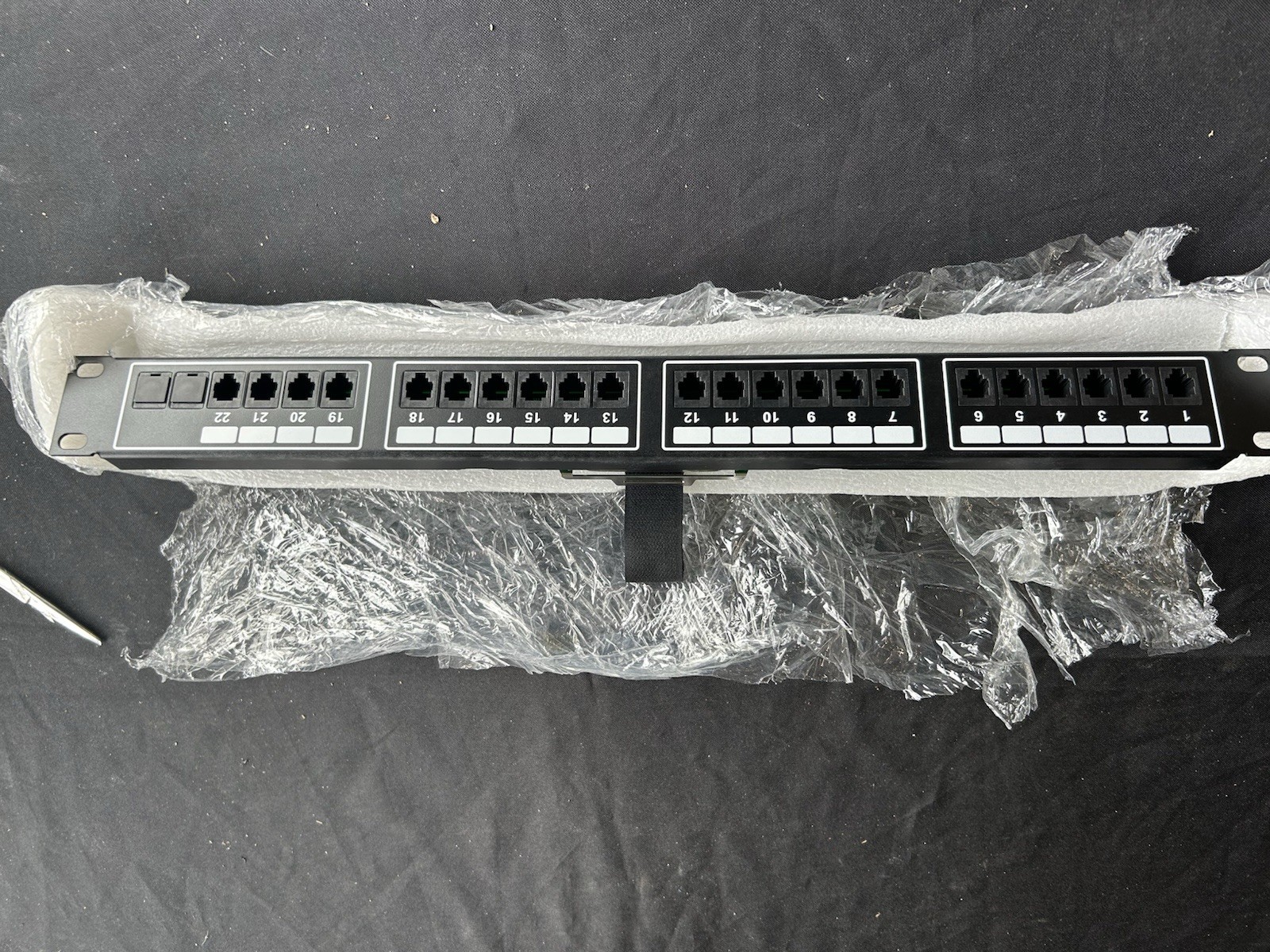 24-Port RJ45 1U Rack Mount Telco Patch Panel 50-Pin Amphenol Connector NOS