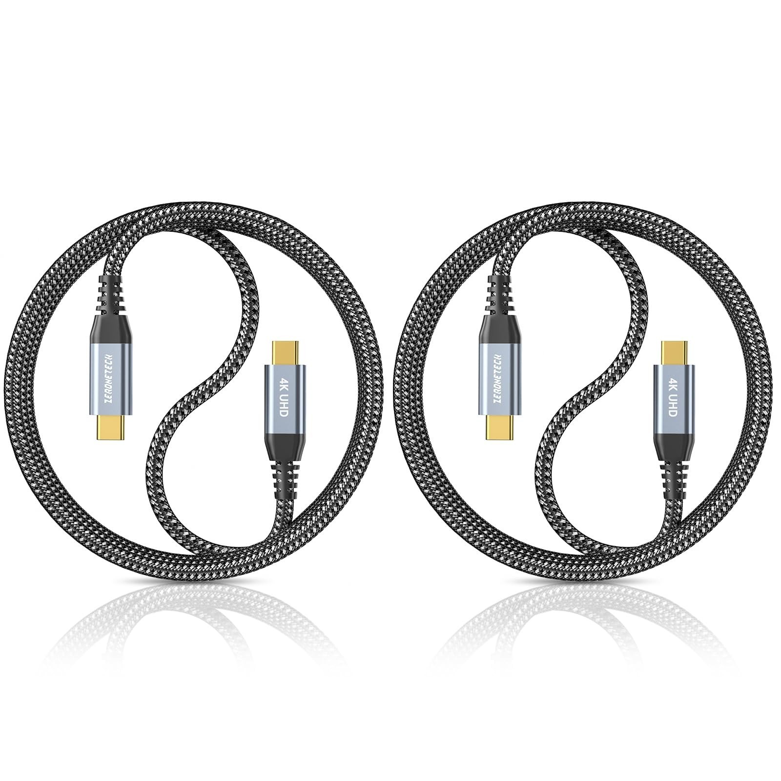 Zeronteck USB C Cable [2-Pack 3FT], USB C 3.2 Gen 2 Cable 20Gbps High Speed Data
