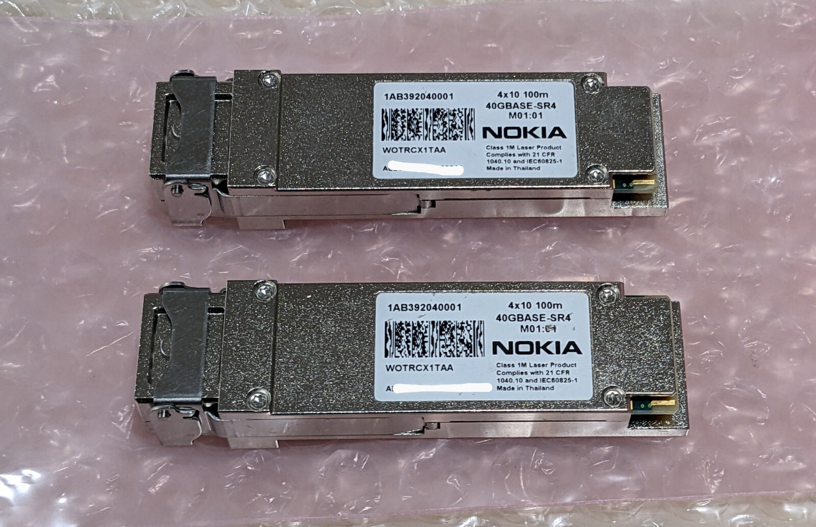 QTY (1) NOKIA 1AB392040001 WOTRCX1 TAA QSFP+ 40GBASE-SR4 TRANSCEIVER MODULE