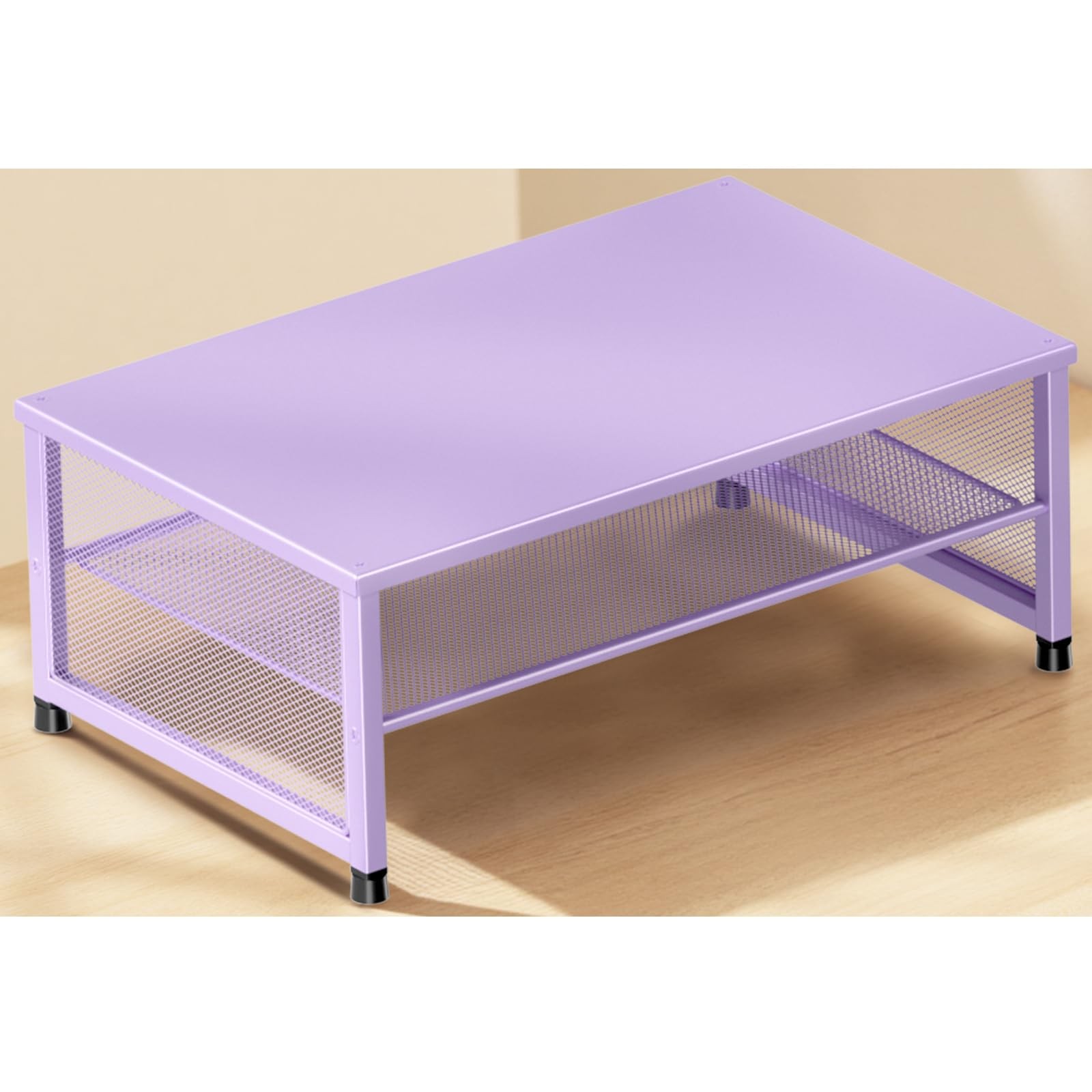 ECOLOVI 2-Tier Computer Monitor Stand Riser, Desk Organizer 2-tier, Purple