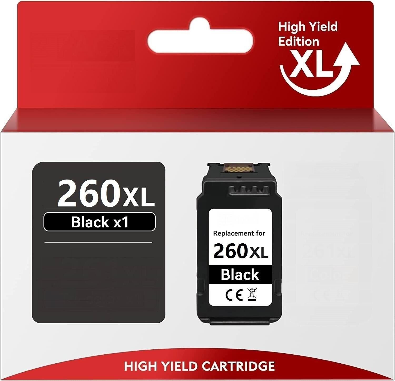 Black Replacement for Canon PG-260 XL 3706C001 Black High Yield Ink Cartridge