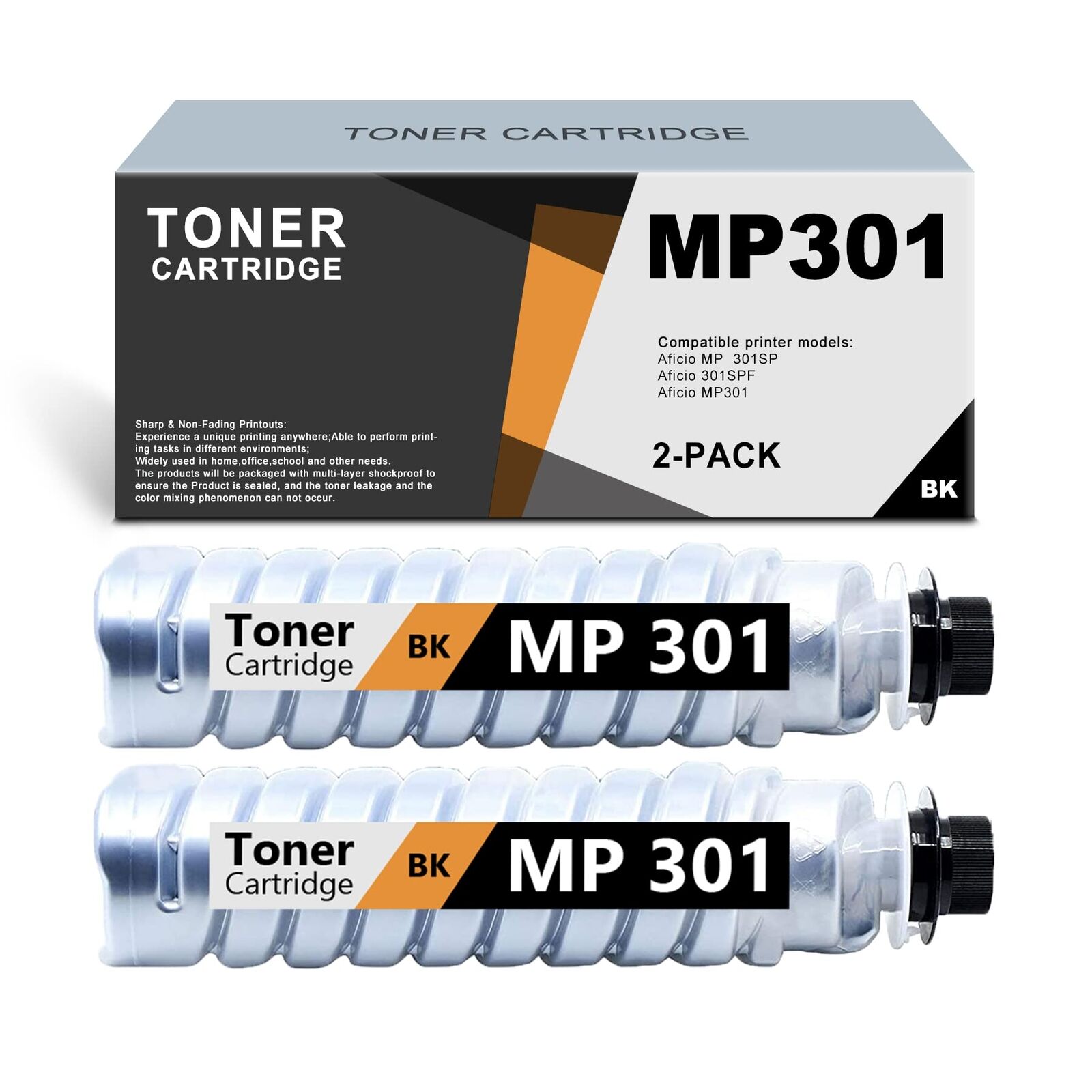 MP 301 841767 841714 Black Toner 2-Pack Compatible for Ricoh MP301SP 301SPF