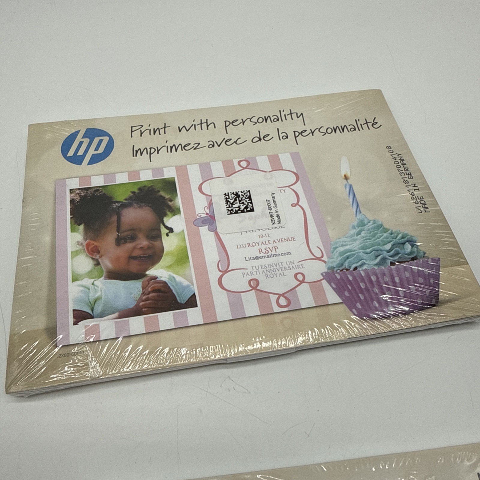 HP PRINT WITH PERSONALITY 2x PACK (10) 5x7” PHOTO PAPER 10 ENVELOPES SEALED