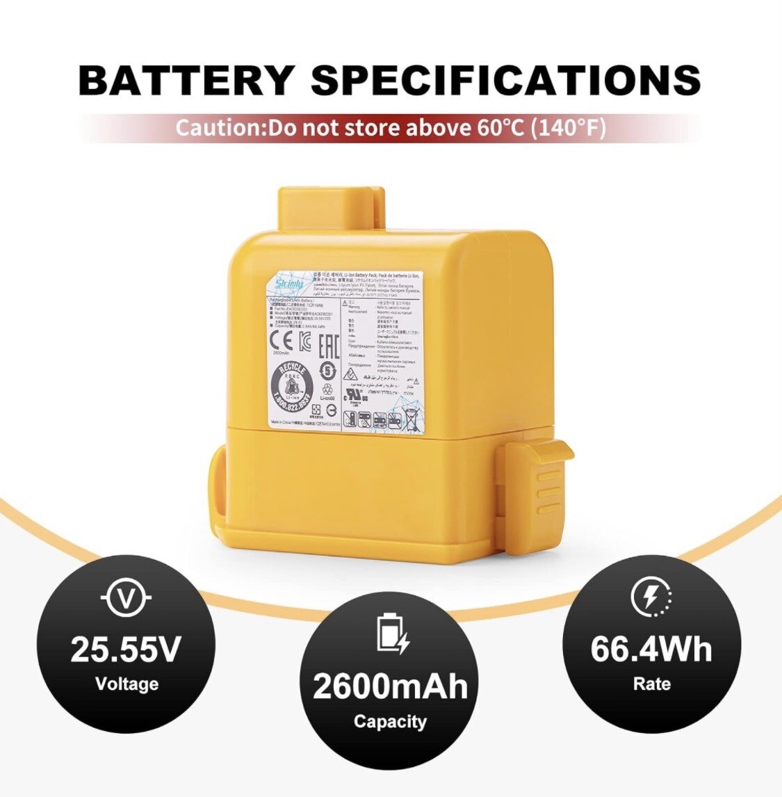 Sicimly 2600mAh 66.4Wh Replacement Battery for LG Cord Zero - Models In Disc.
