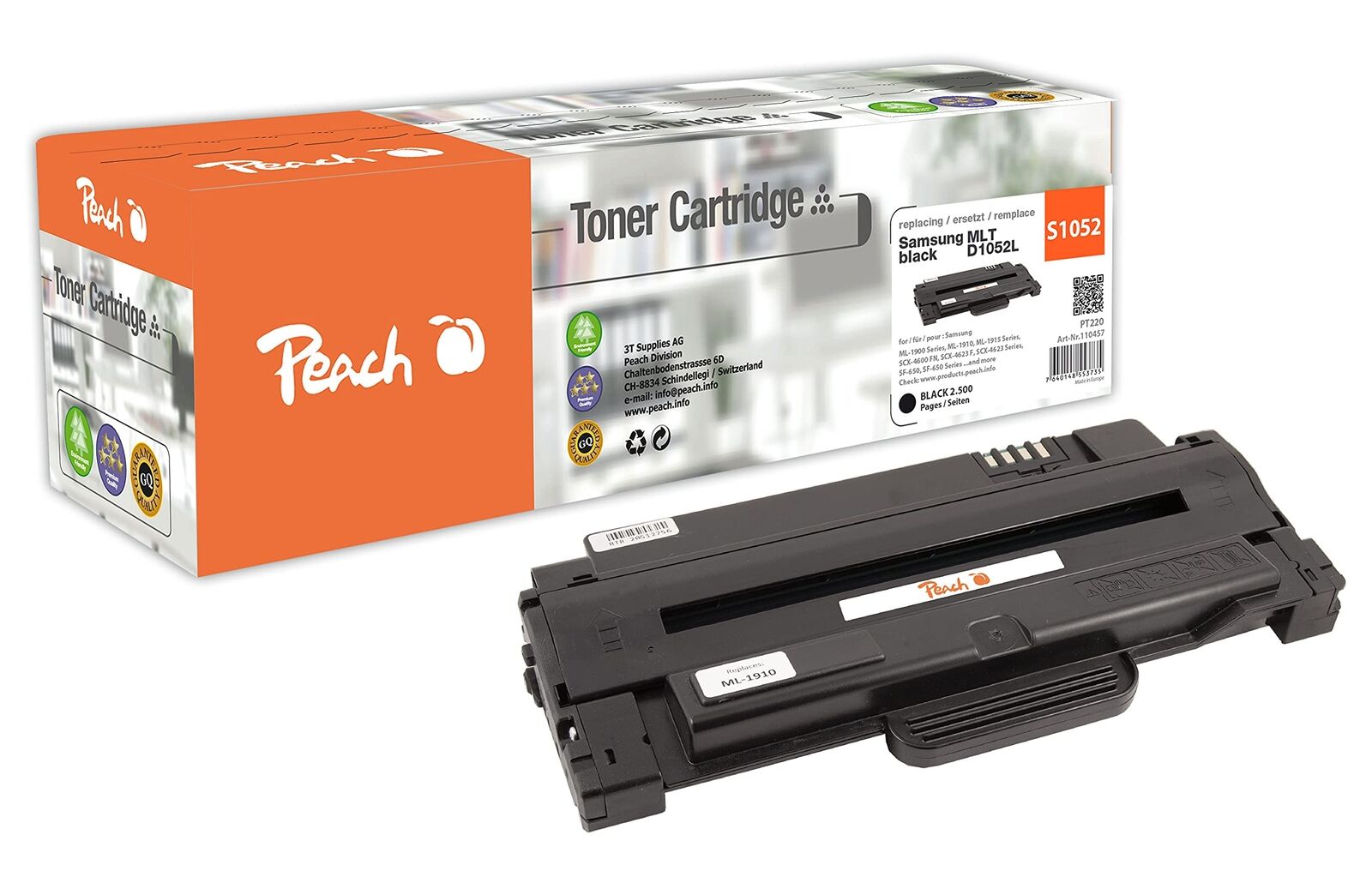 Peach Toner Module black, compatible with Samsung MLT-D1052L