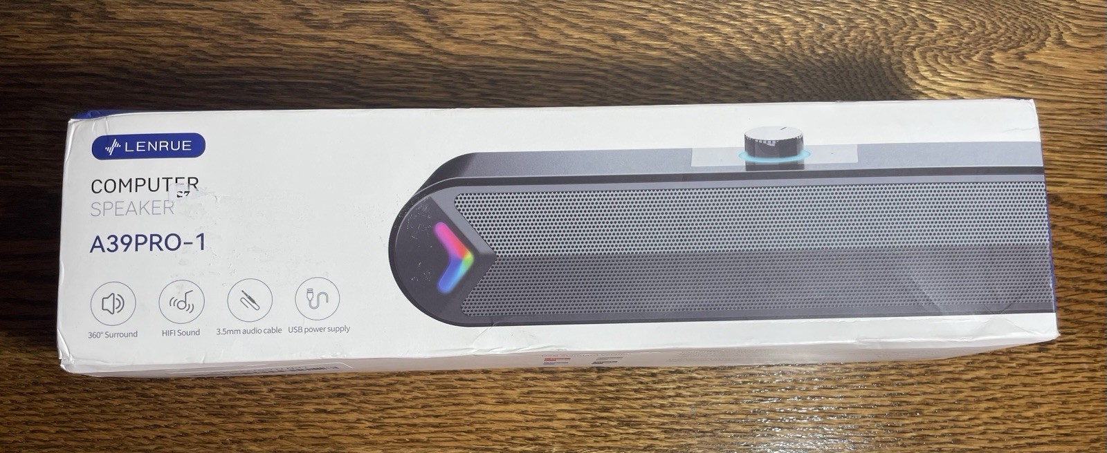 LENRUE Computer Speakers, Wired USB-Powered Sound-bar with 10W Stereo Sound